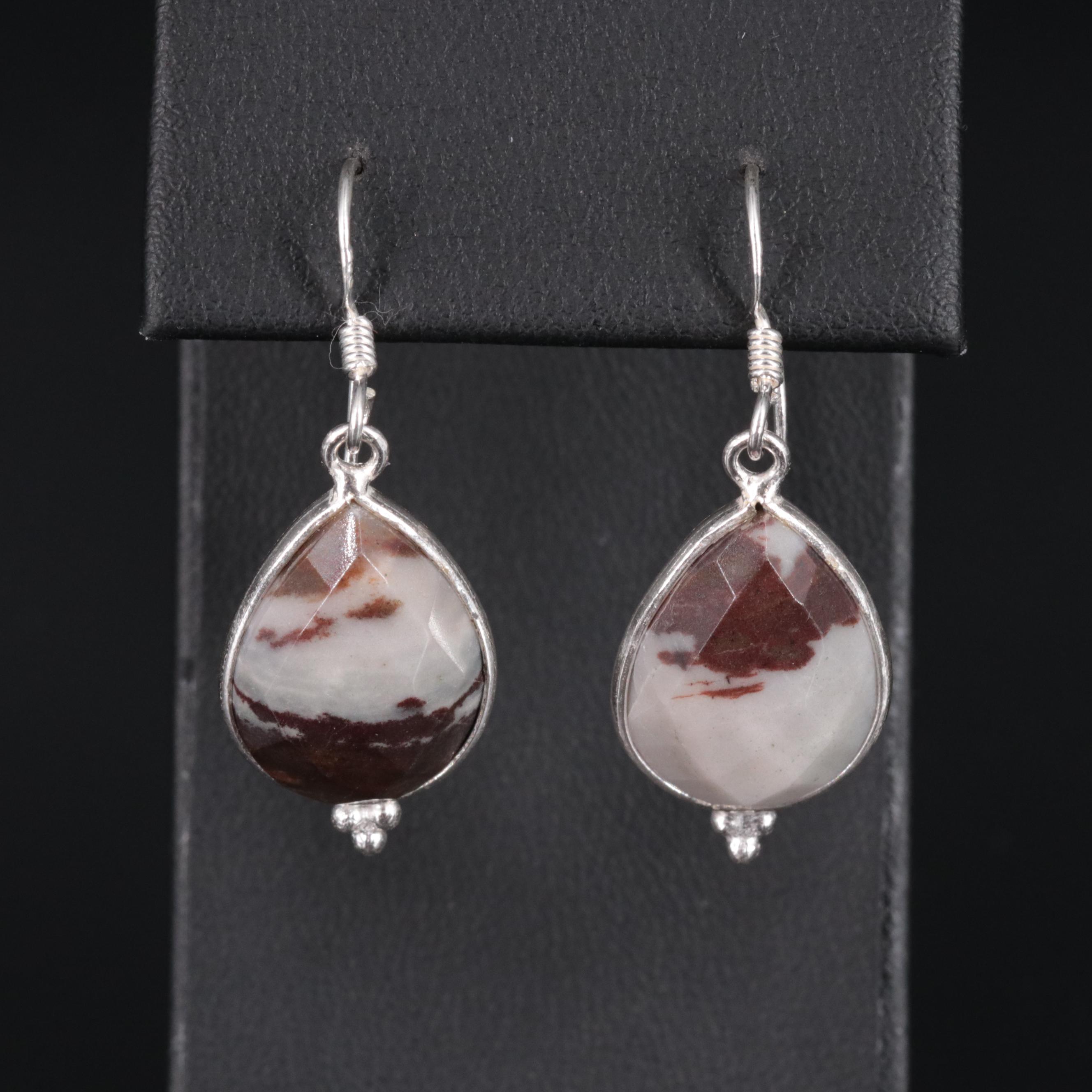 Sterling Silver Gemstone Drop Earrings