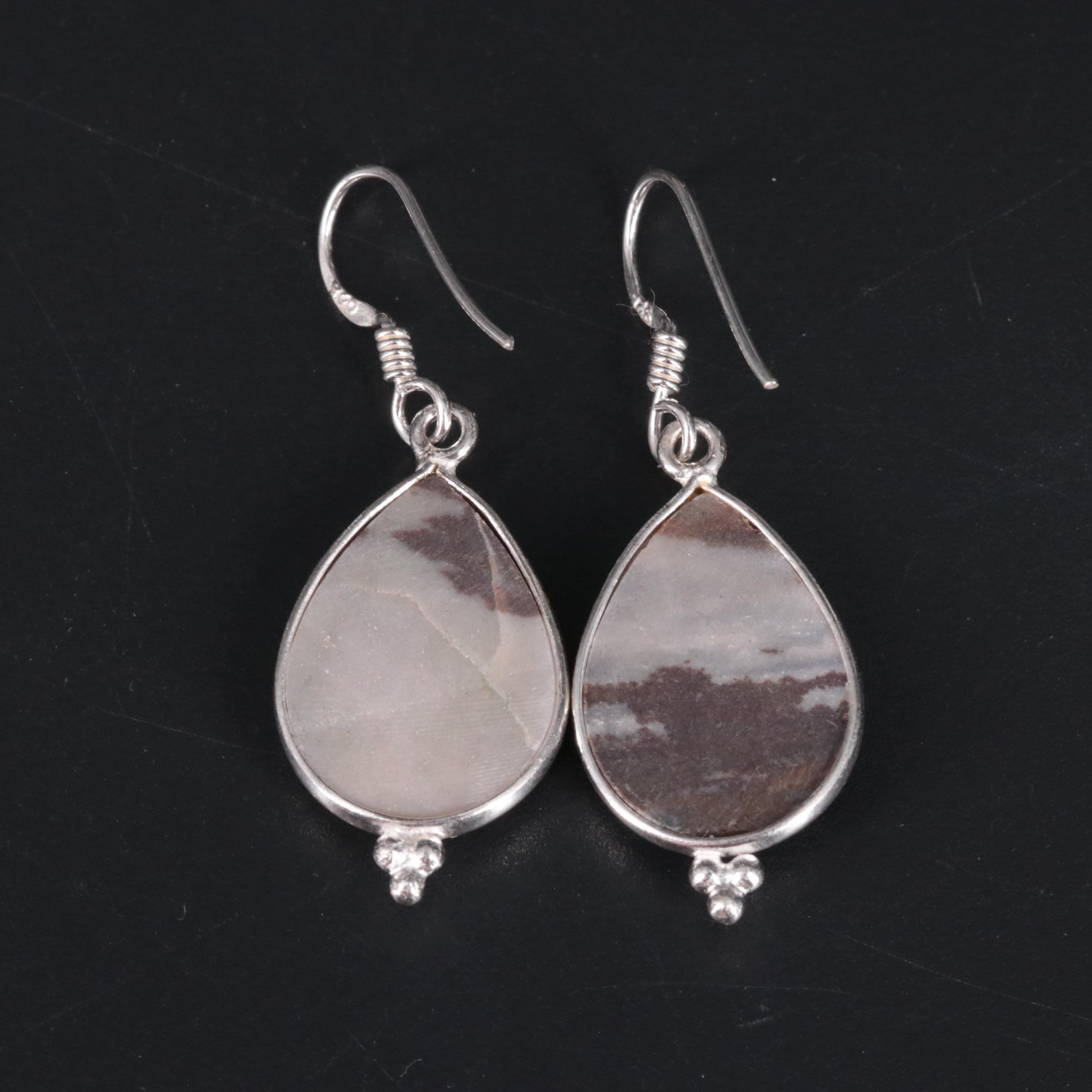 Sterling Silver Gemstone Drop Earrings