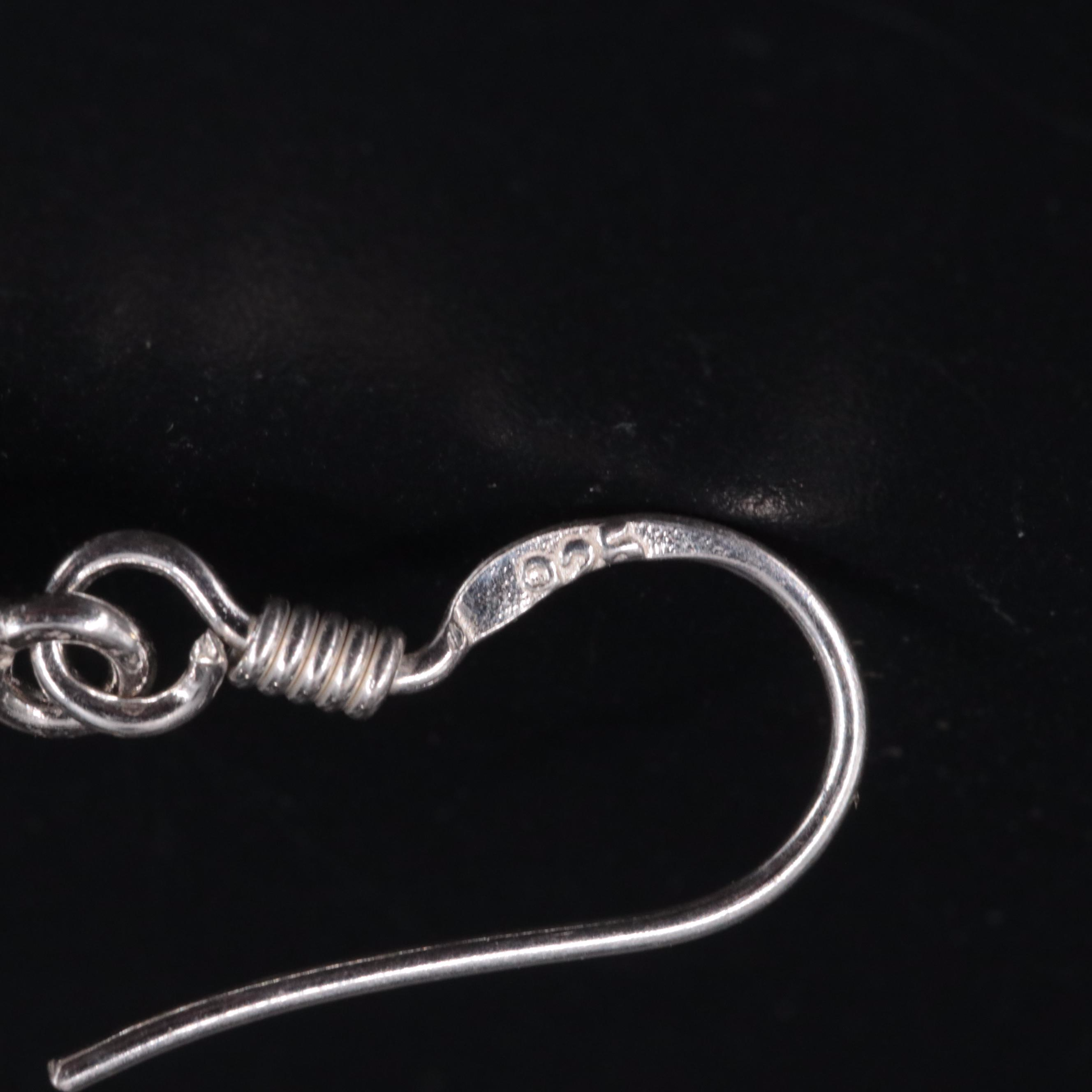 Sterling Silver Gemstone Drop Earrings