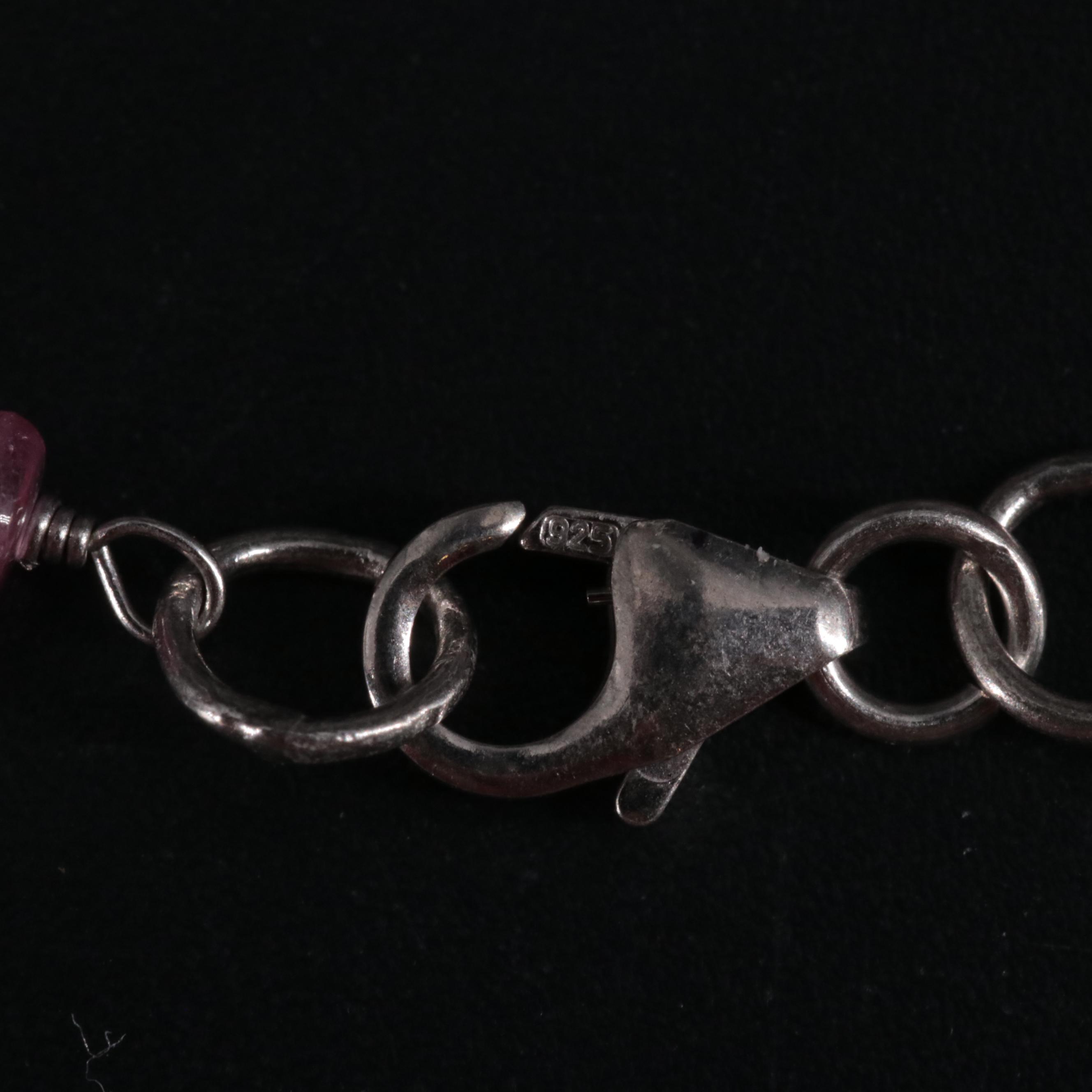 Sterling Silver Beaded Gemstone Necklace