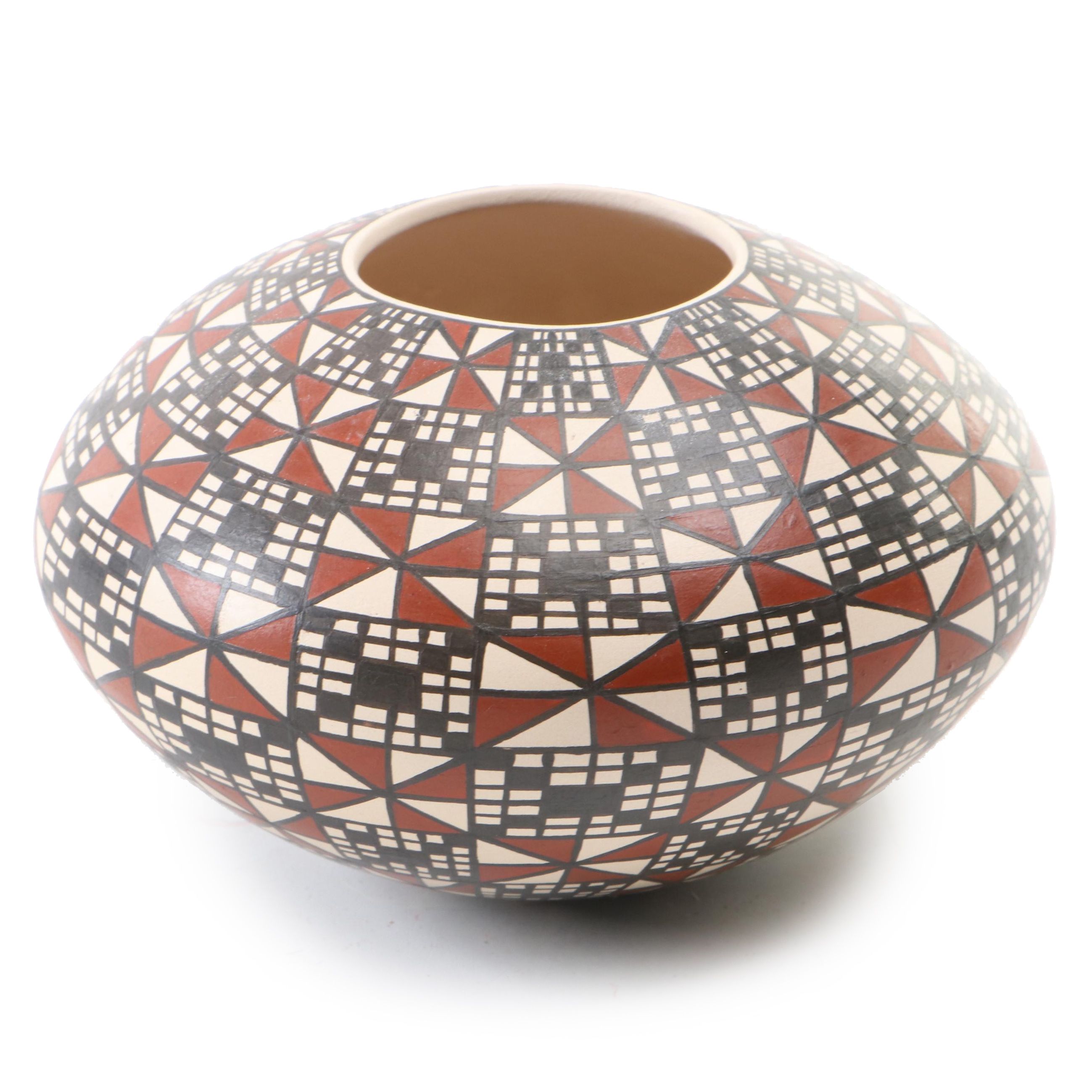 Signed Rosa Loya Signed Mata Ortiz Pottery Polychrome Vessel