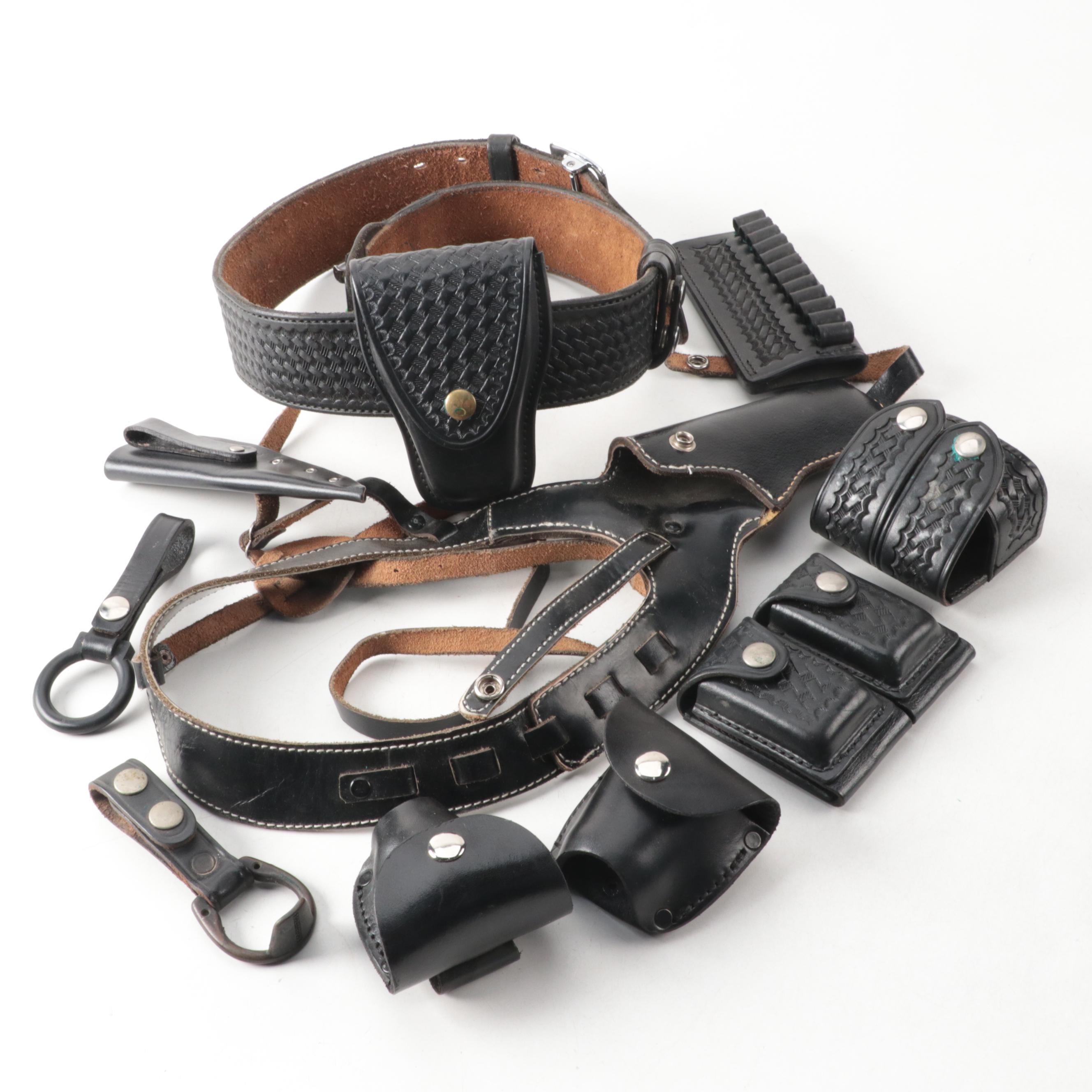 Safariland with Other Leather Holsters, Ammo Pouches, Baton Holders and More