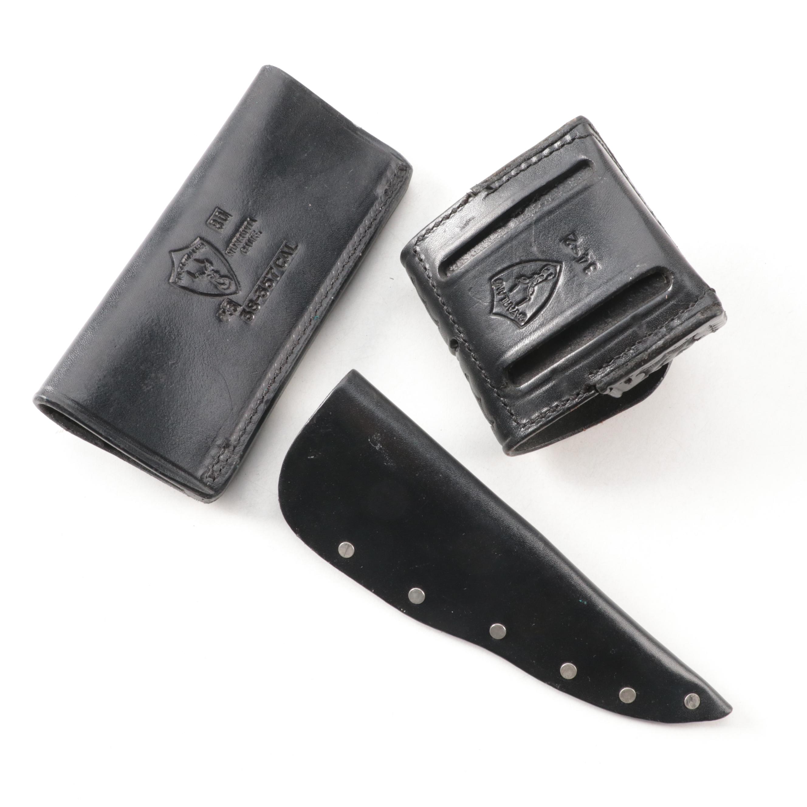 Safariland with Other Leather Holsters, Ammo Pouches, Baton Holders and More