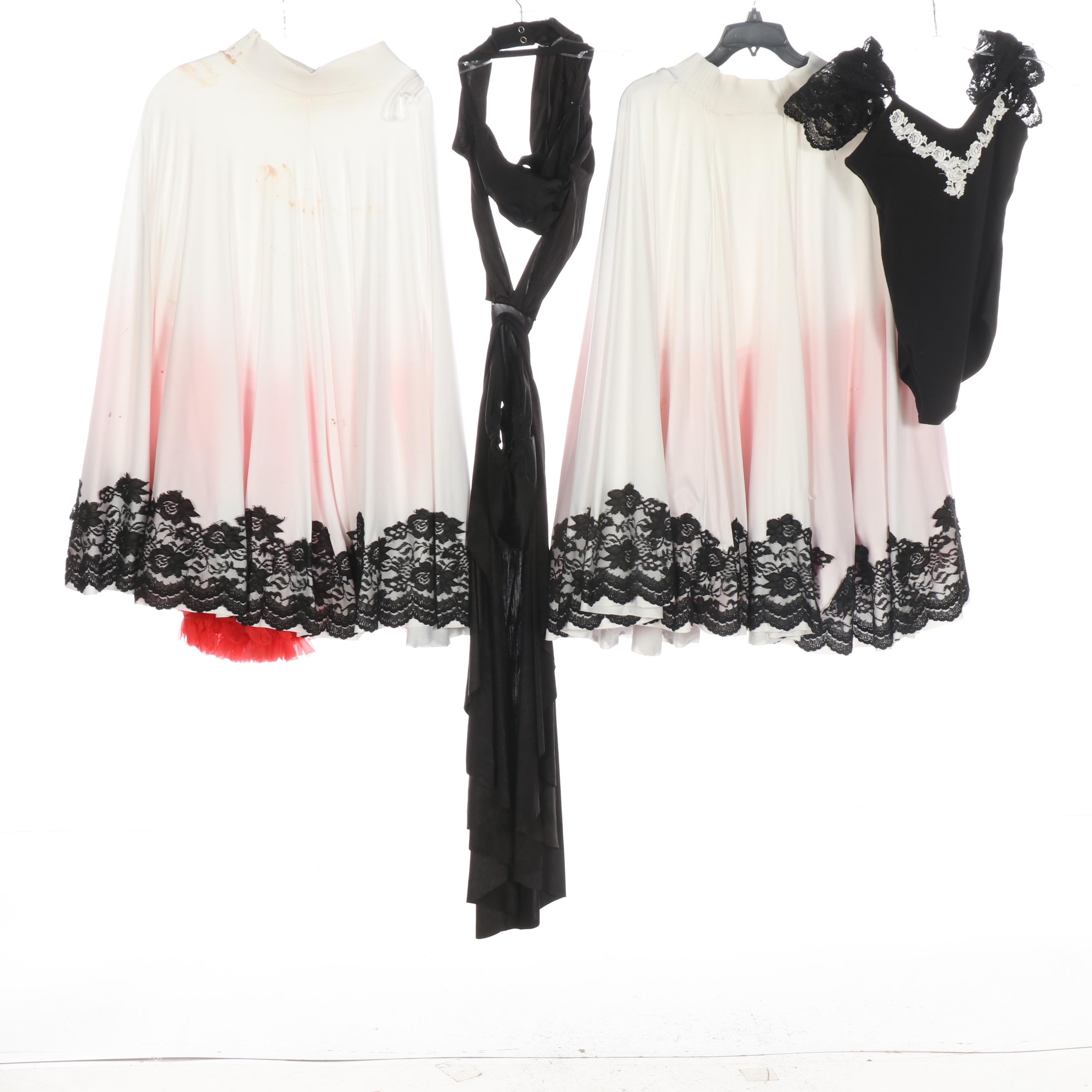 Black Unitard and White Full Skirt Dance Costumes