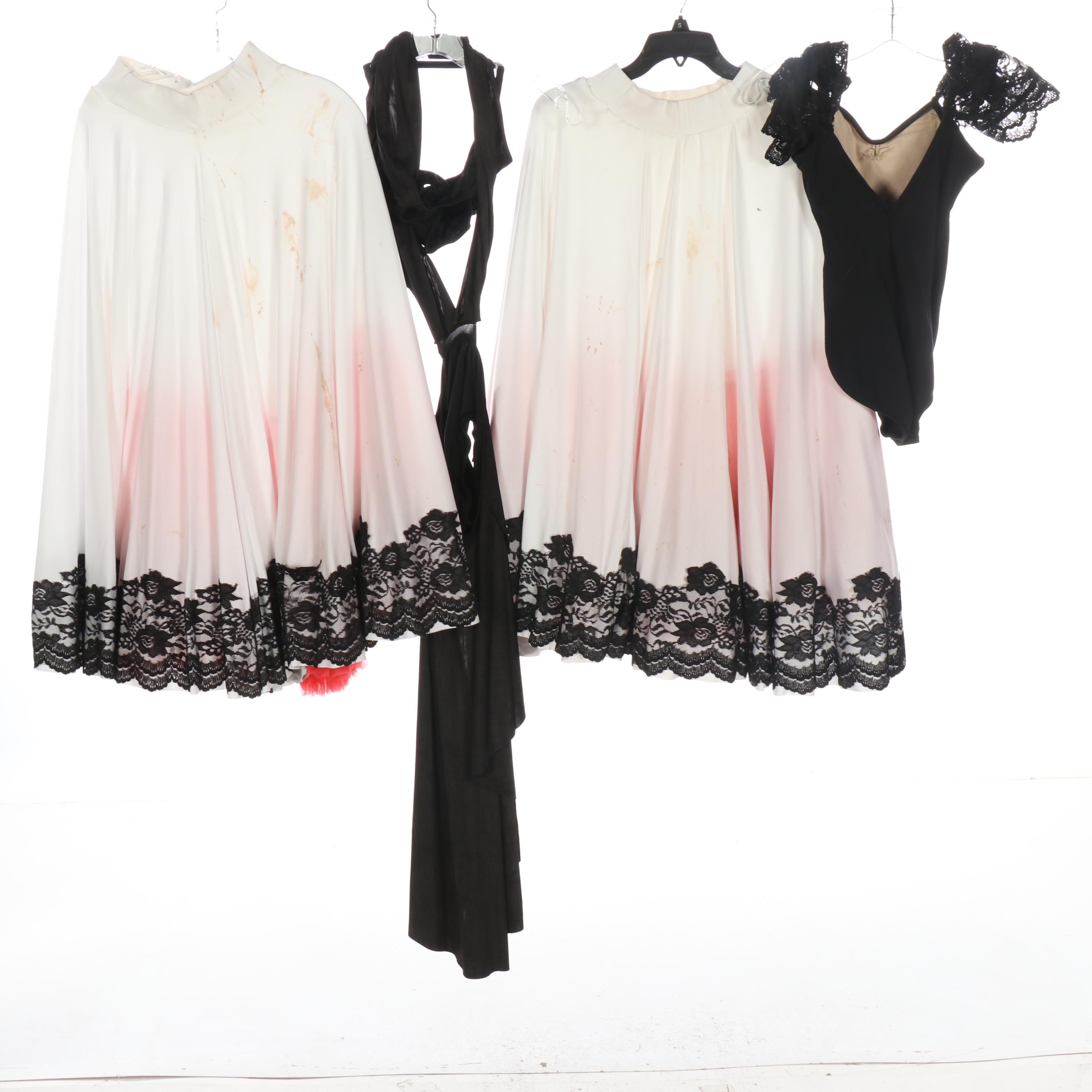 Black Unitard and White Full Skirt Dance Costumes