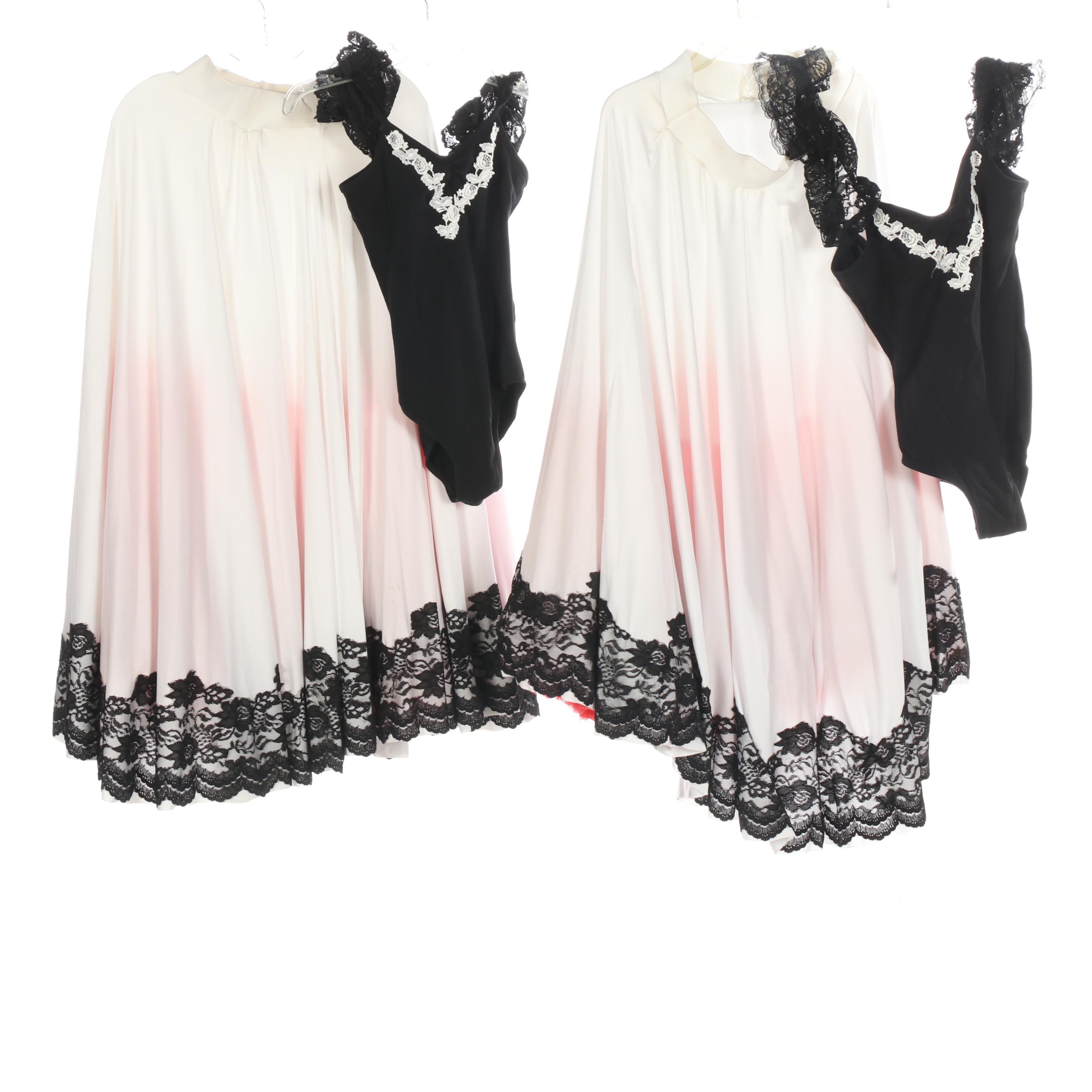 Black Unitard and White Full Skirt Dance Costumes