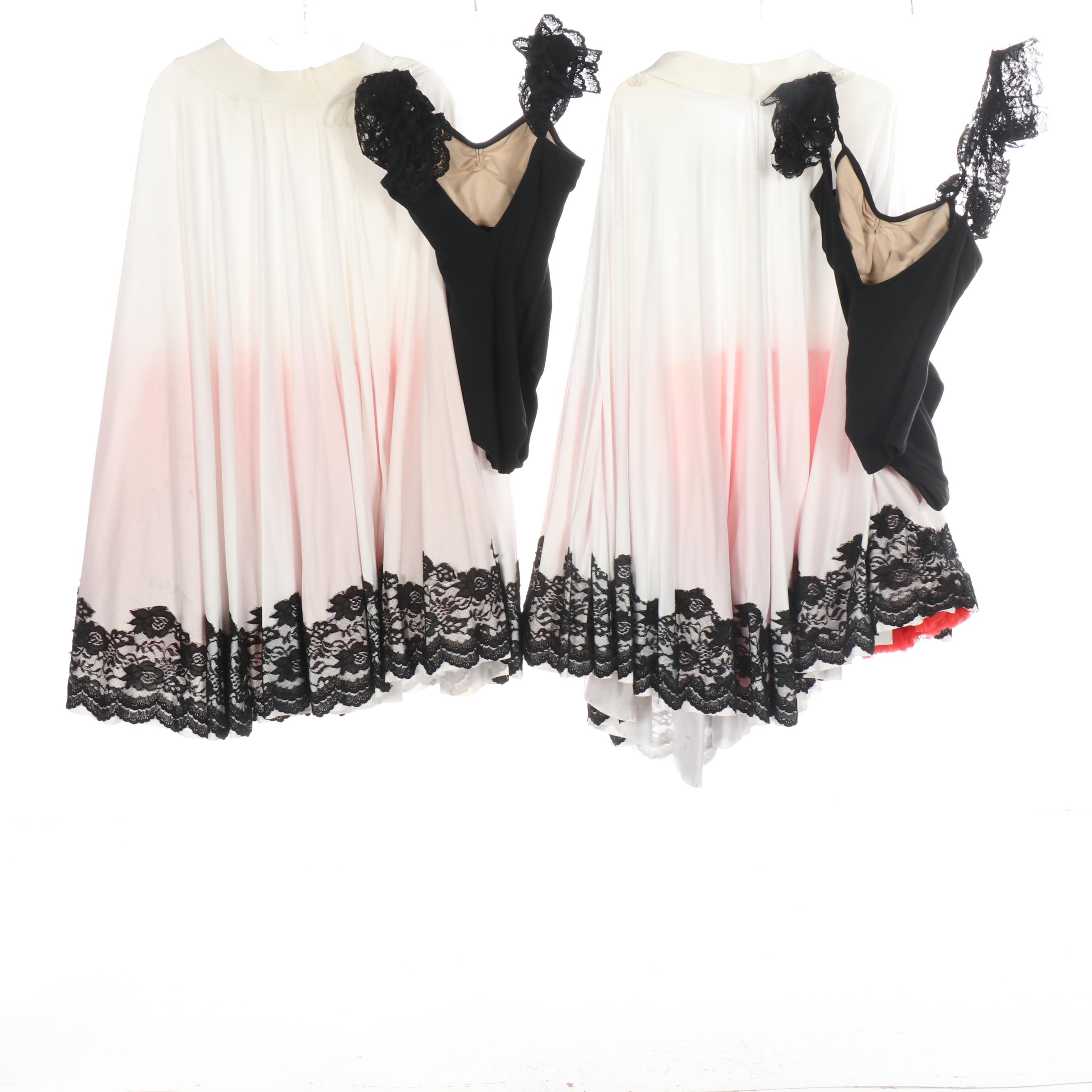 Black Unitard and White Full Skirt Dance Costumes