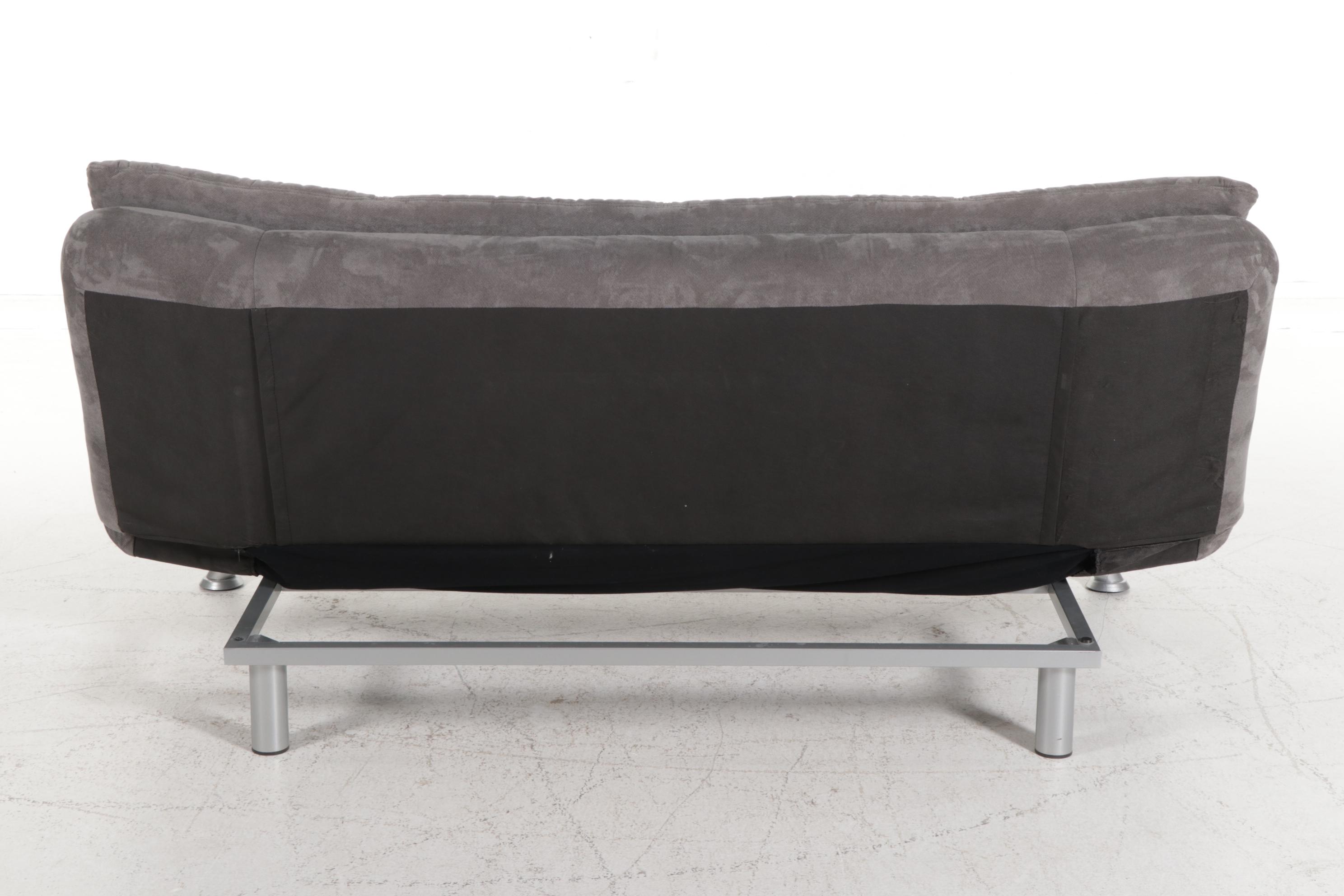 Contemporary Convertible Sofa Bed on Chromed Metal Frame