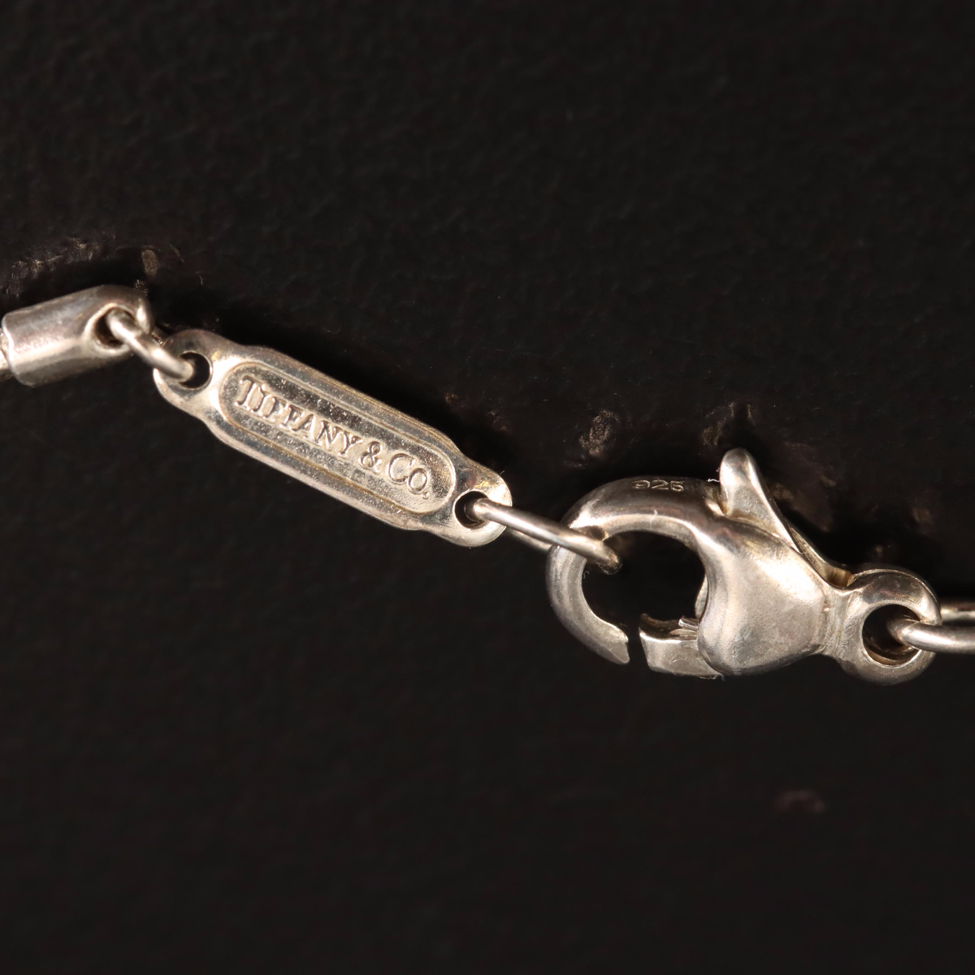 Tiffany & Co. "Stencil" Sterling Heart Pendant Necklace