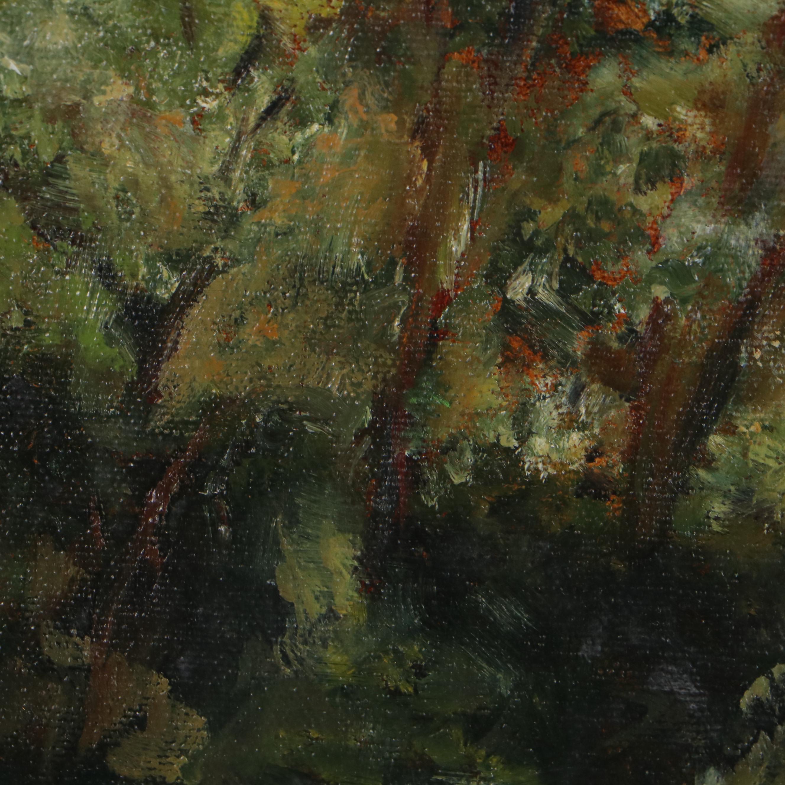 Sharon Leonard Oil Painting of Forest, 21st Century