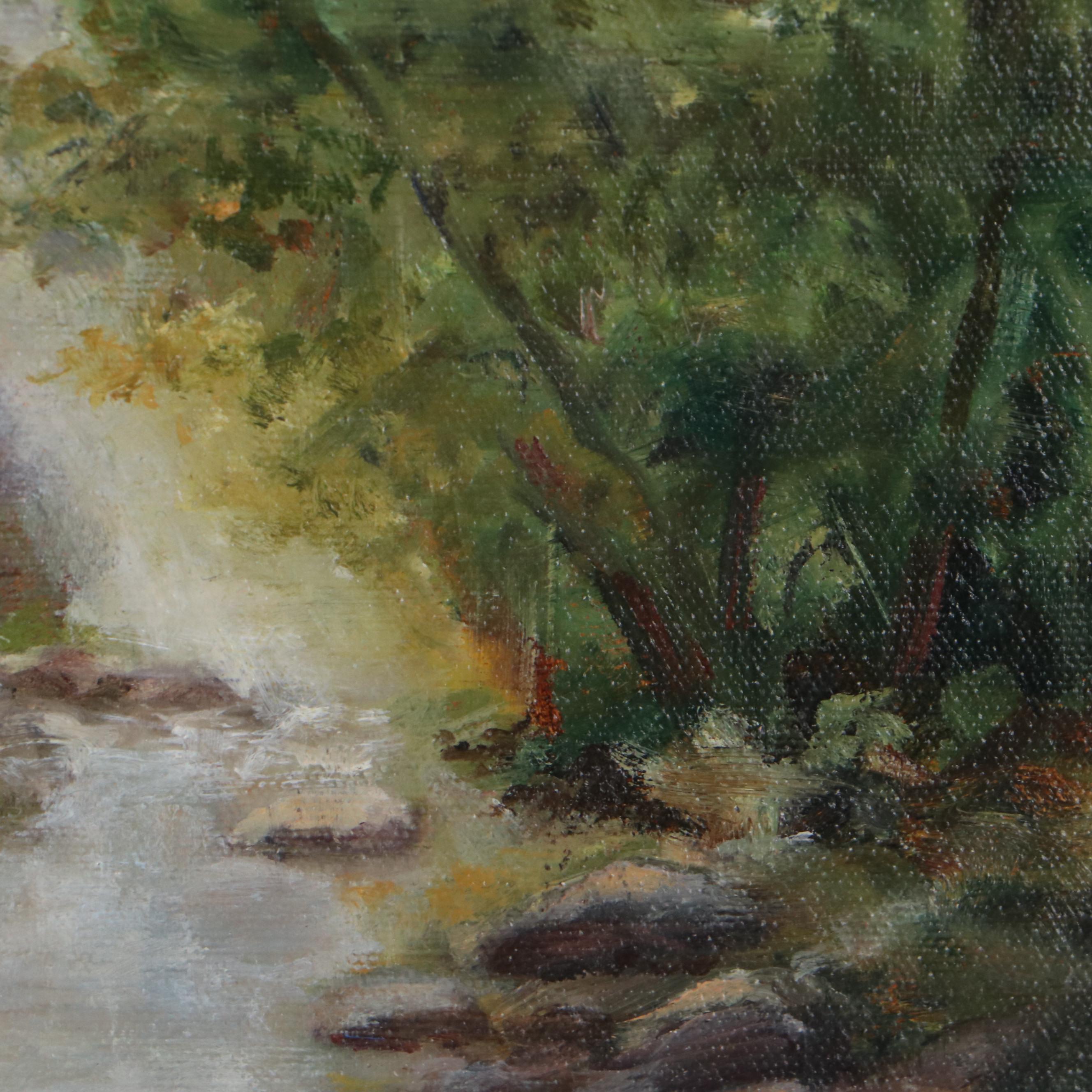 Sharon Leonard Oil Painting of Forest, 21st Century