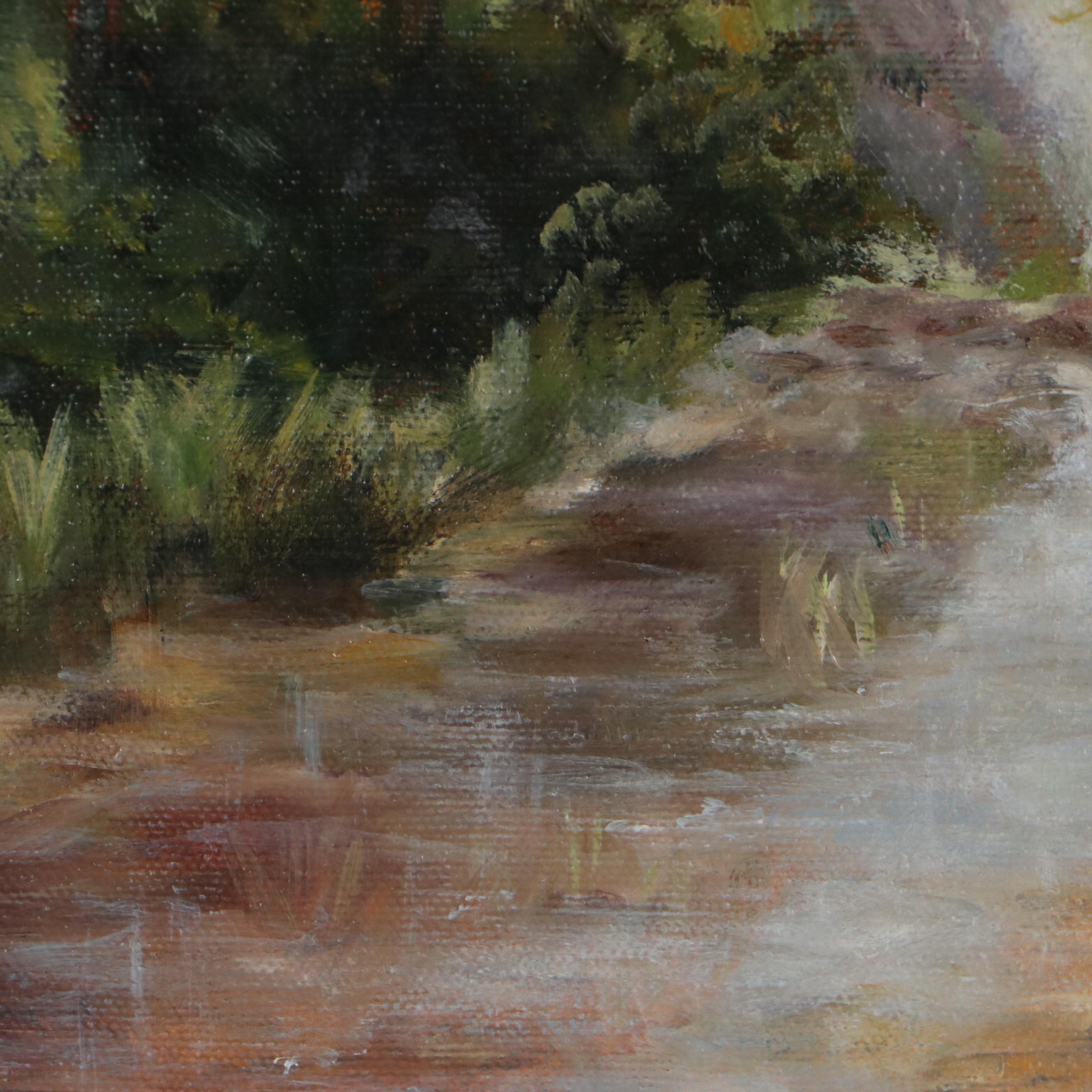 Sharon Leonard Oil Painting of Forest, 21st Century