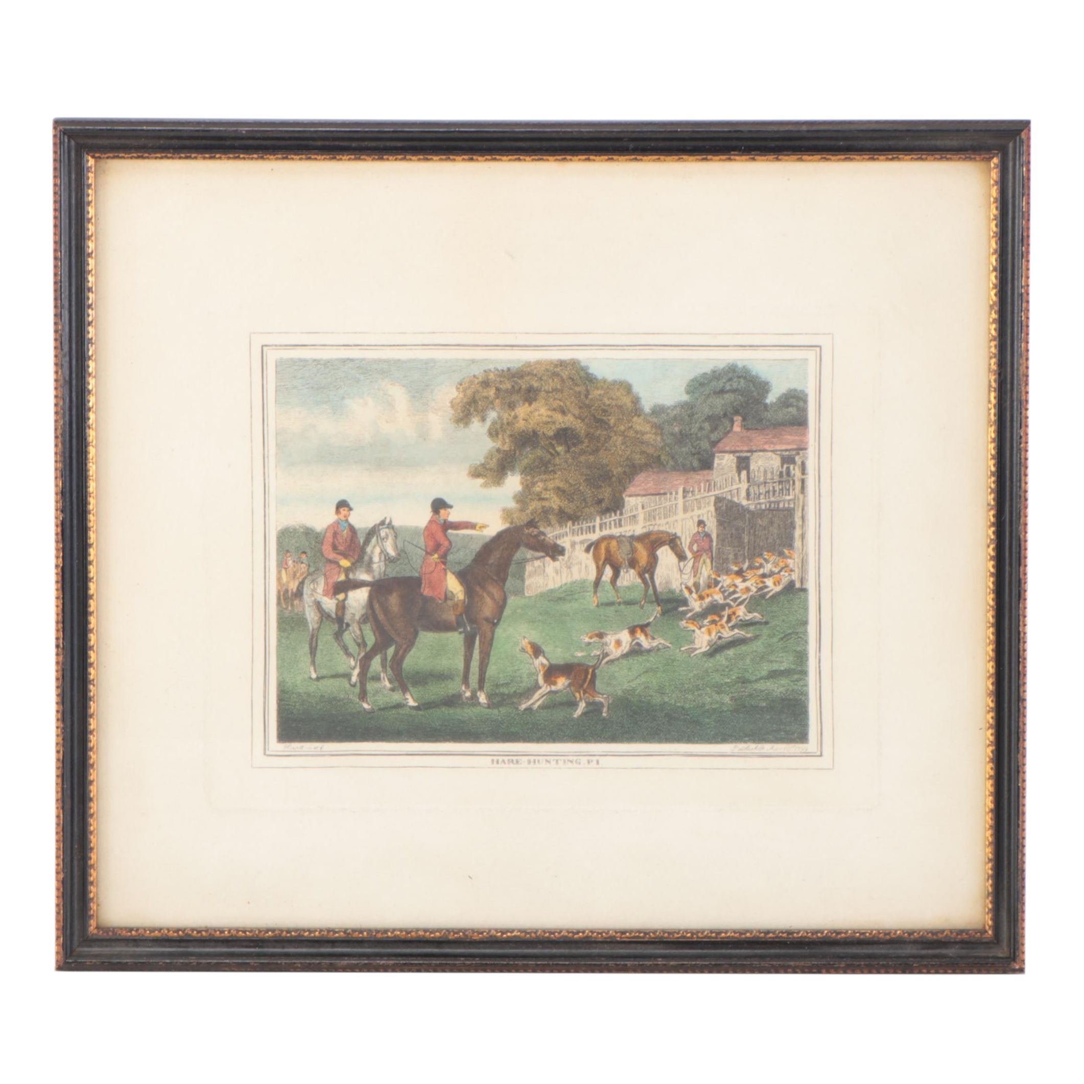 Hand-Colored Engravings After Samuel Howitt from Hare Hunting Series