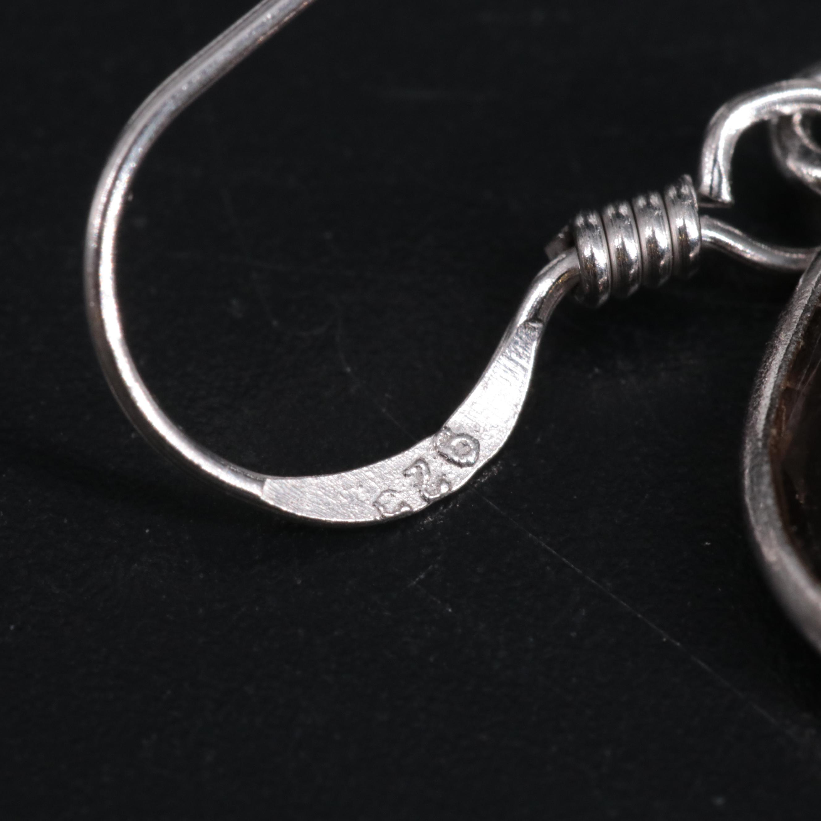 Sterling Silver Gemstone Drop Earrings