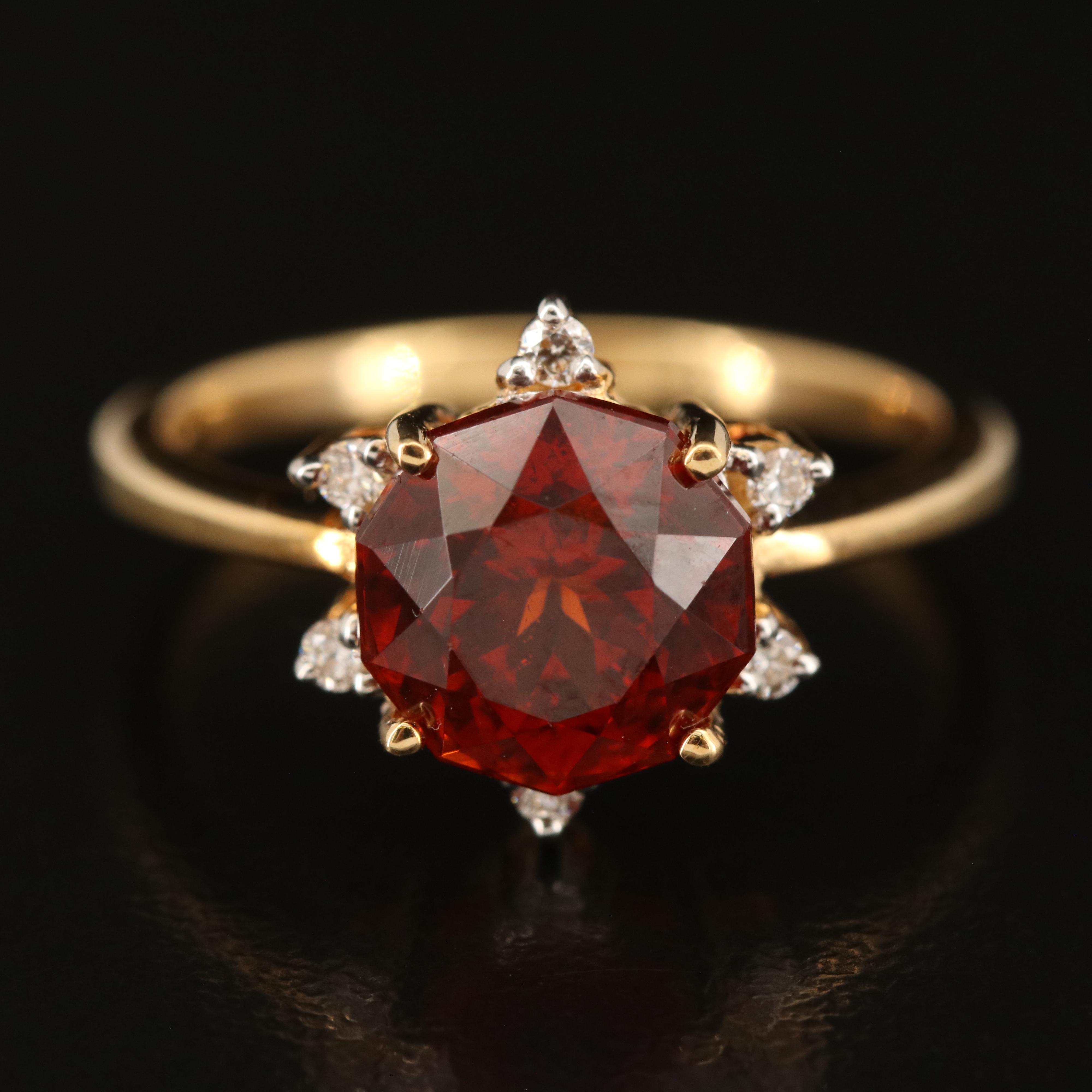 Amayani 18K Spessartine and Diamond Ring