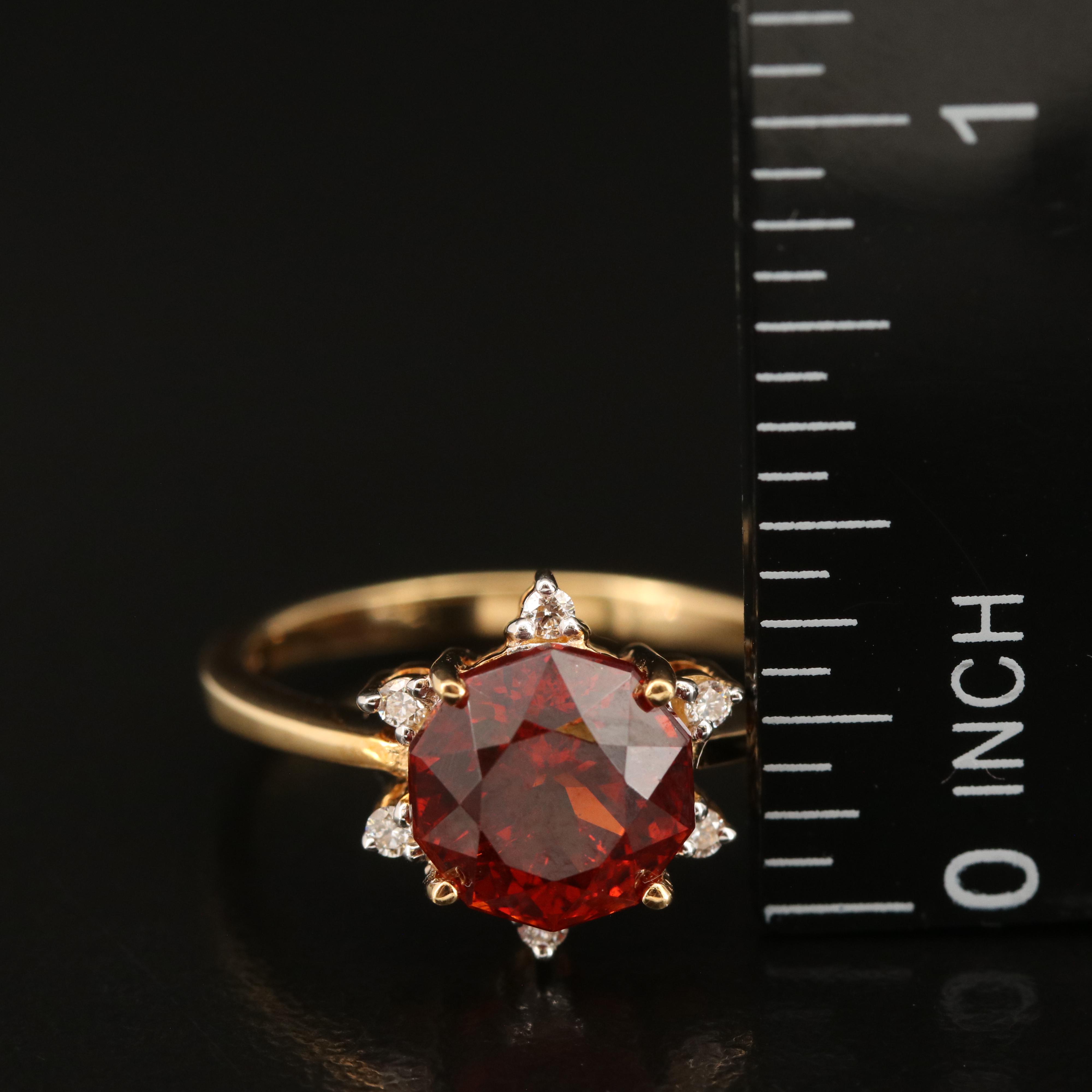 Amayani 18K Spessartine and Diamond Ring