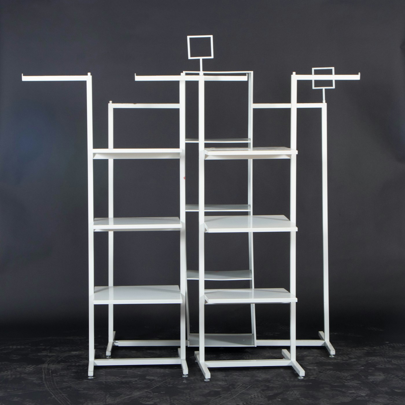 White-Finished Metal Garment and Accessory Display Racks and Shelves | EBTH