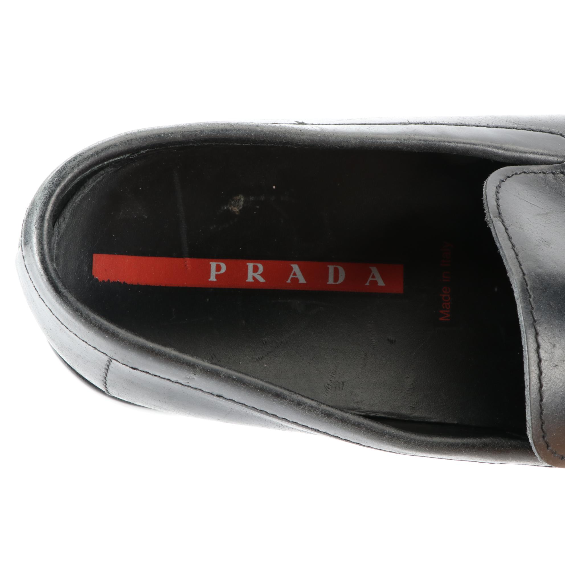 Men's Prada Sport Loafers in Black Leather