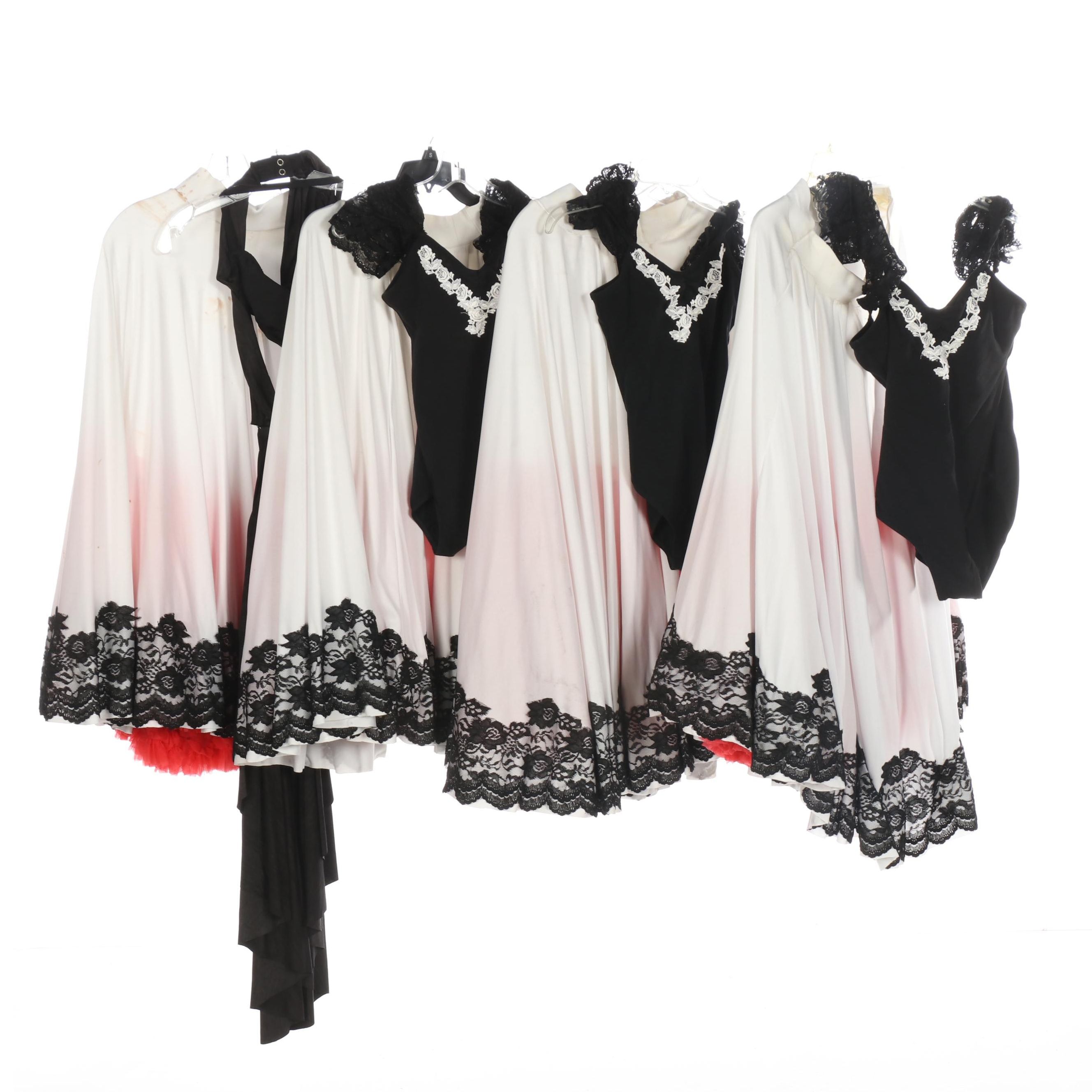 Black Unitard and White Full Skirt Dance Costumes