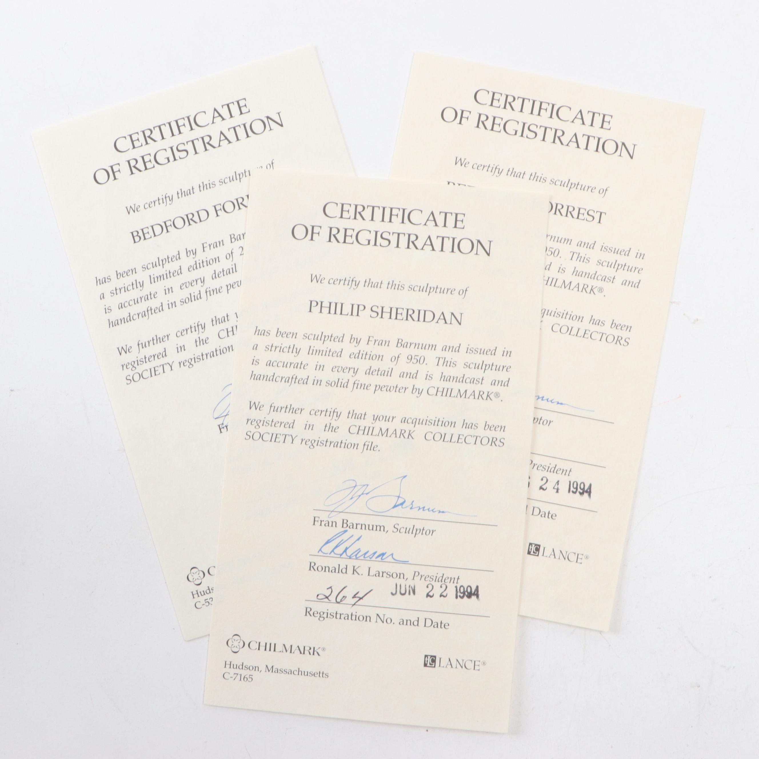 Francis J. Barnum for Chilmark "Philip Sheridan" and "Bedford Forrest" Sculpture