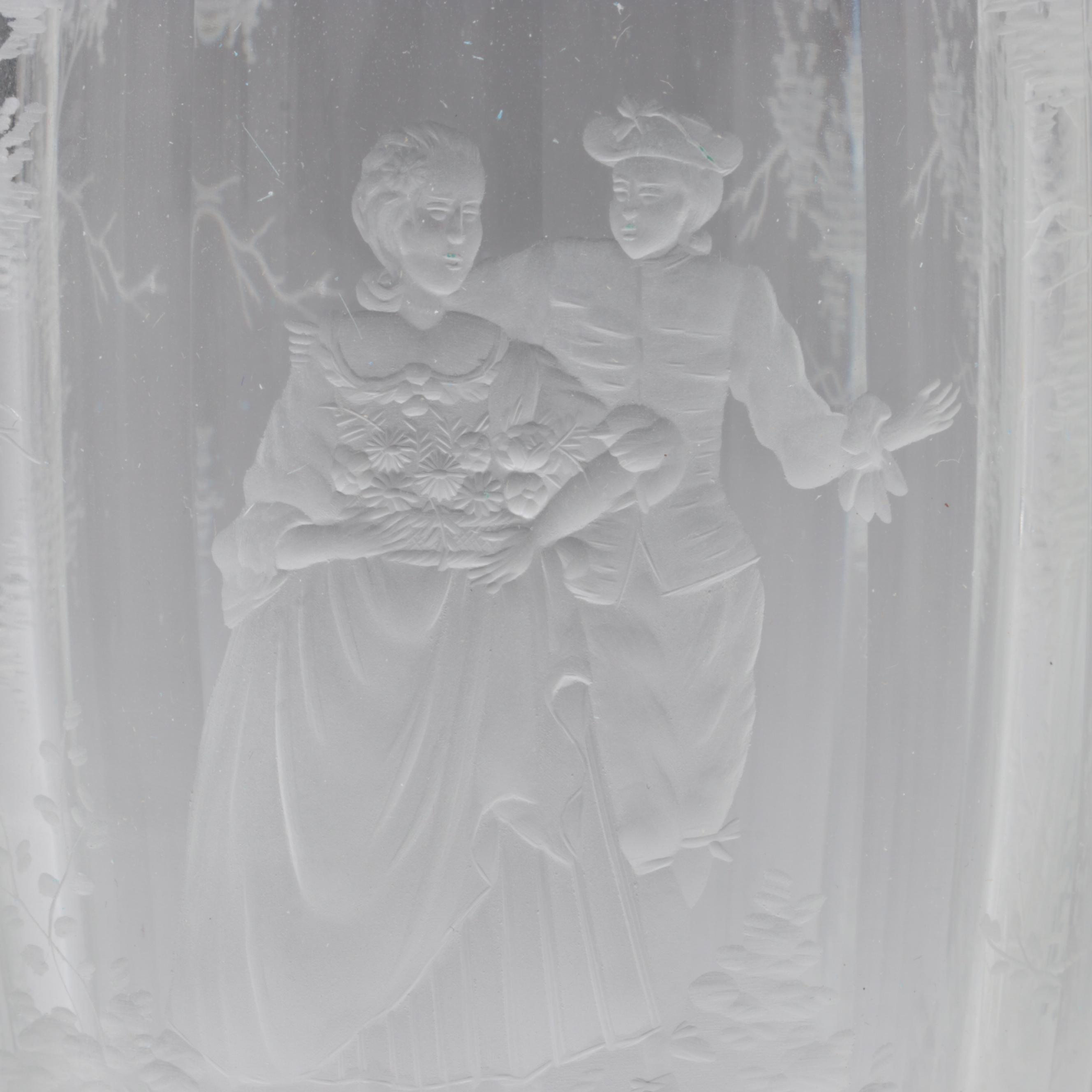 Moser "Maria Theresa" Cut and Engraved Czech Crystal Juice Glasses, Late 20th C.