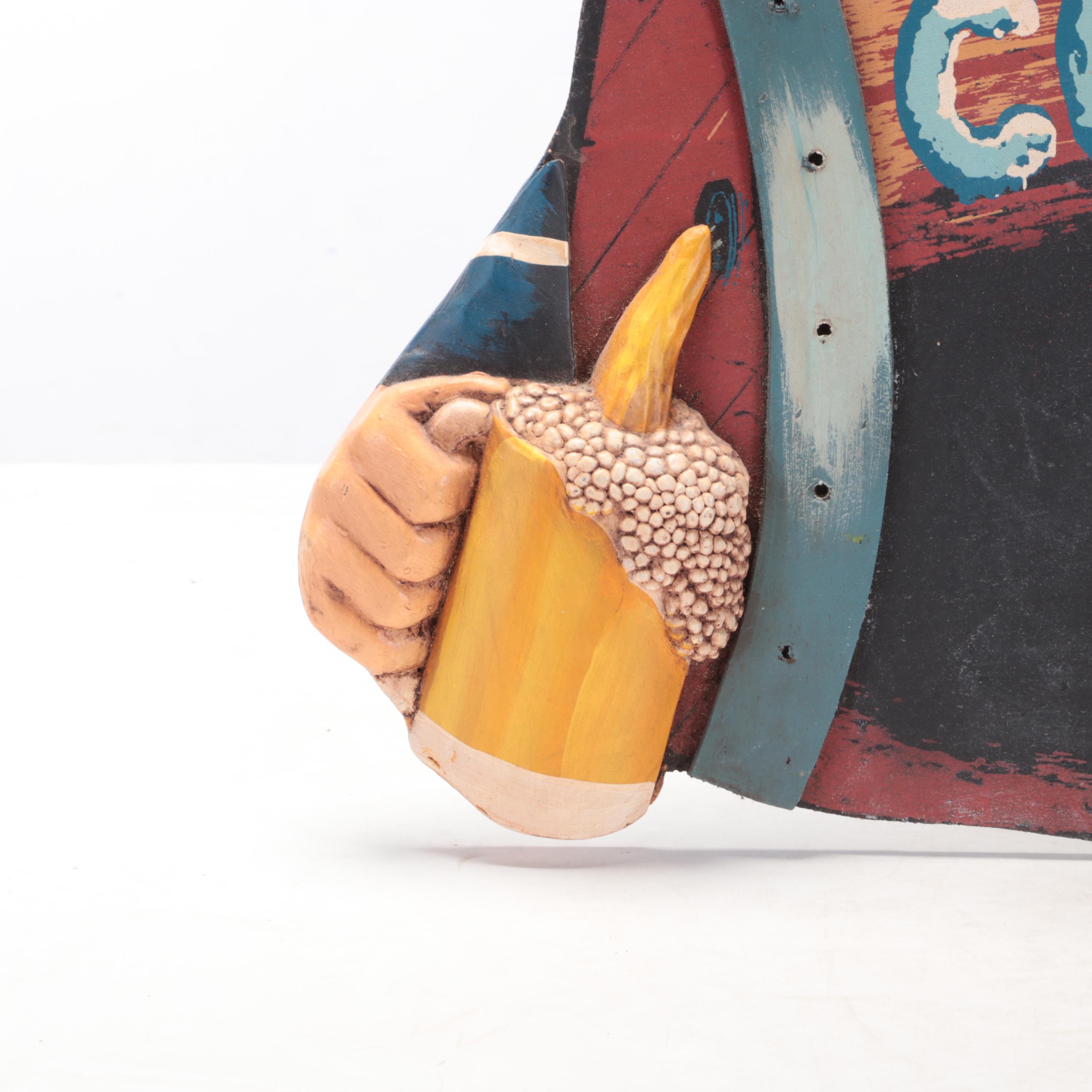 Cold Beer Cowboy with Beer Keg Chalkboard Wall Sign