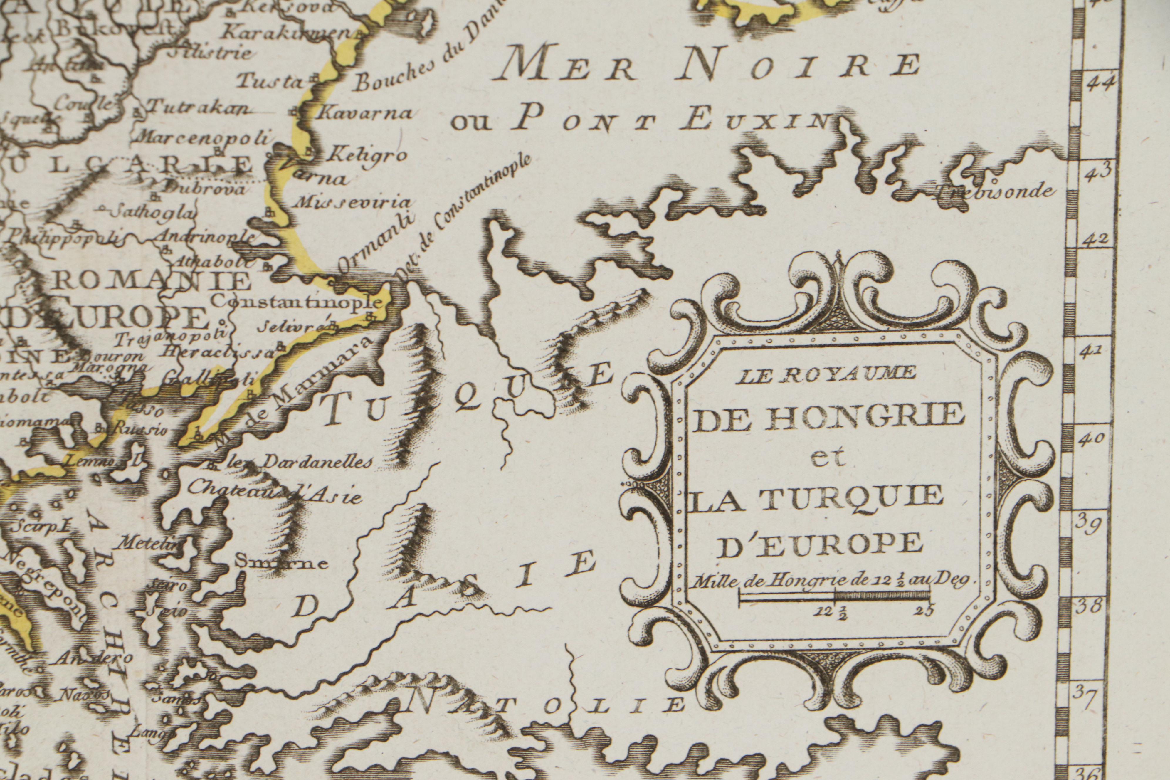 Map After Jean-Baptiste Nolin "Le Royaume de Hongrie et la Turqie d'Europe"