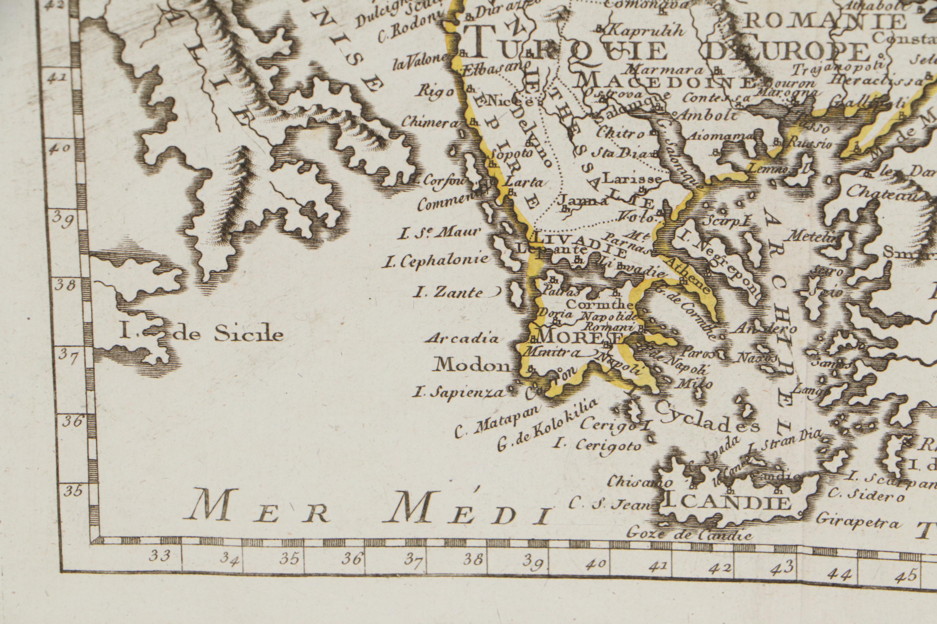Map After Jean-Baptiste Nolin "Le Royaume de Hongrie et la Turqie d'Europe"