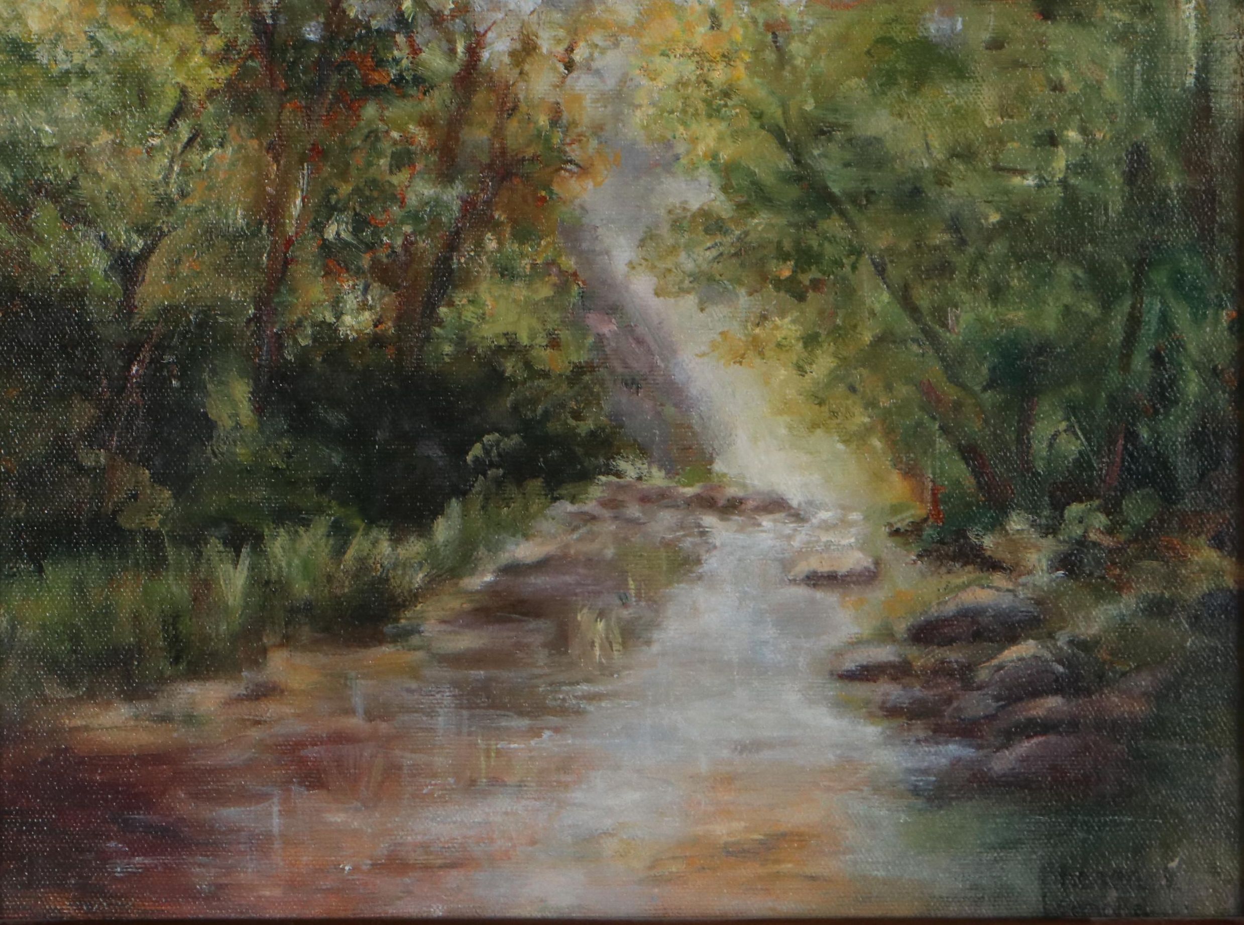 Sharon Leonard Oil Painting of Forest, 21st Century