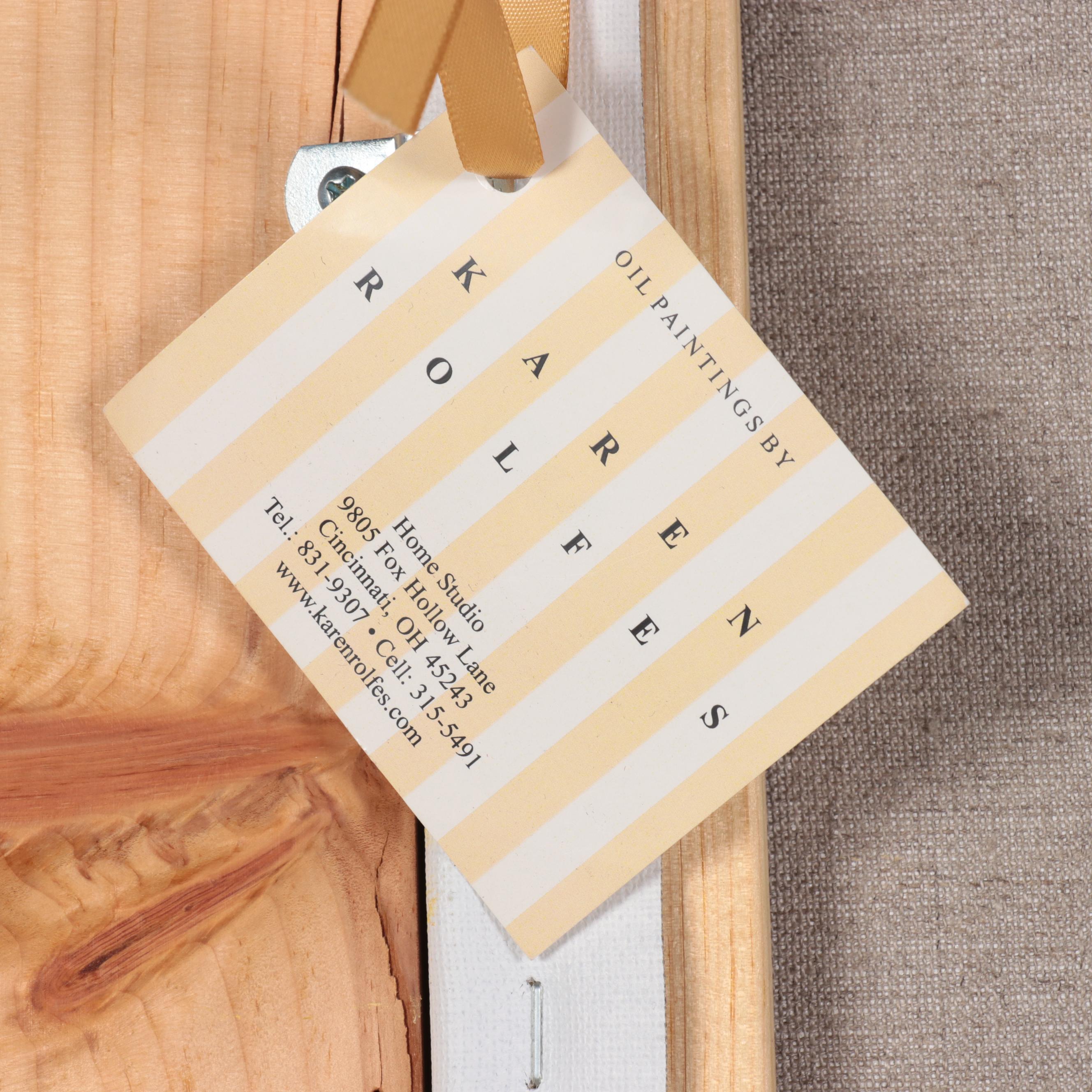 Karen Rolfes Impasto Oil Painting of Floral Still Life, Late 20th Century