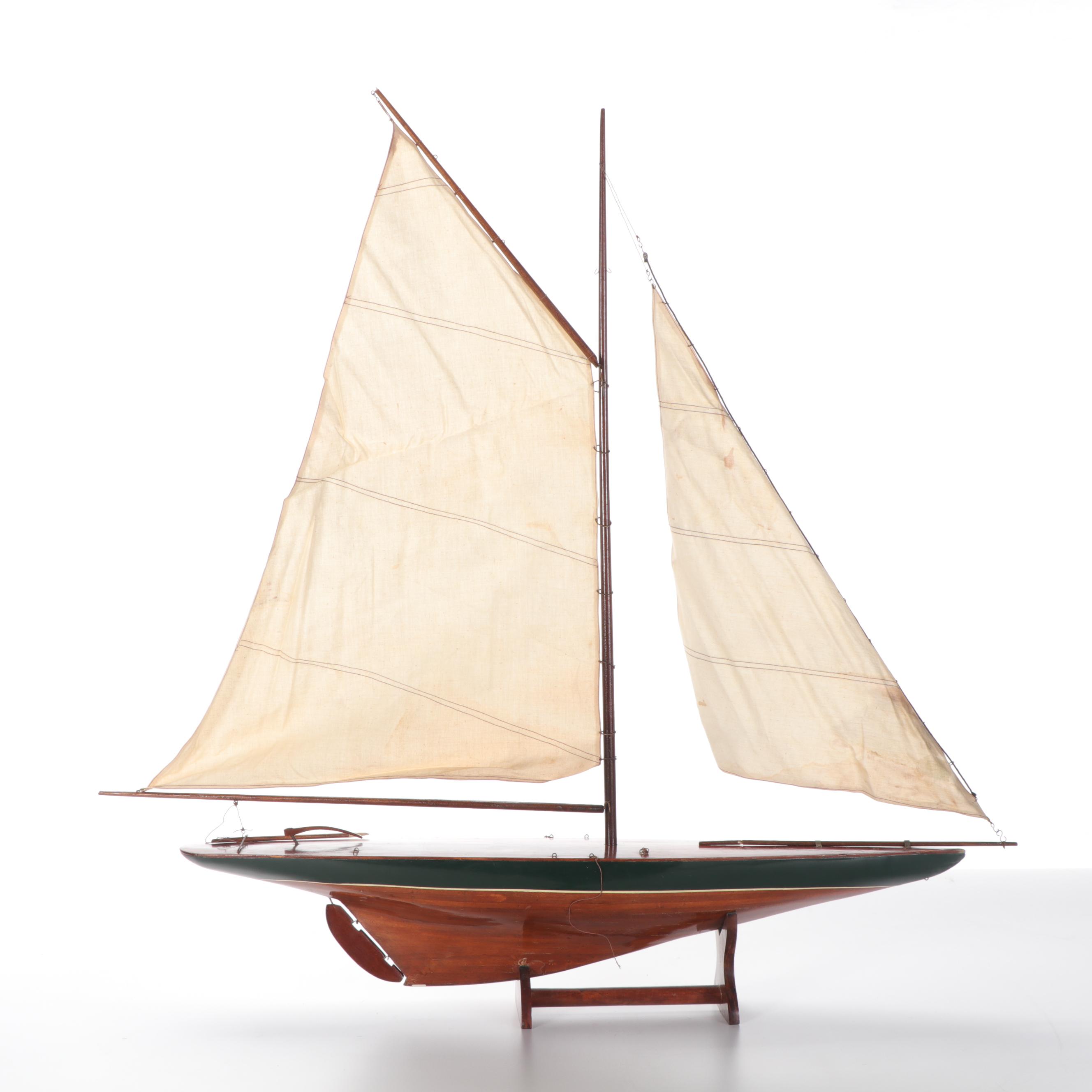 Handcrafted Wooden Model Sailboat
