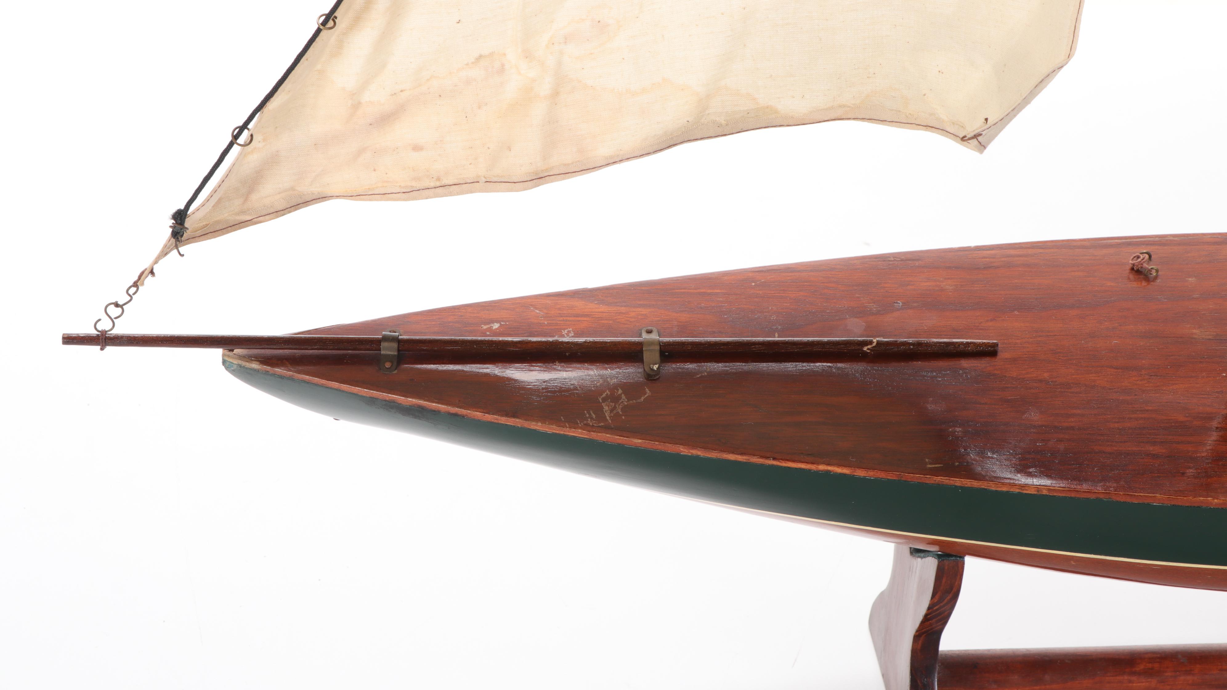Handcrafted Wooden Model Sailboat