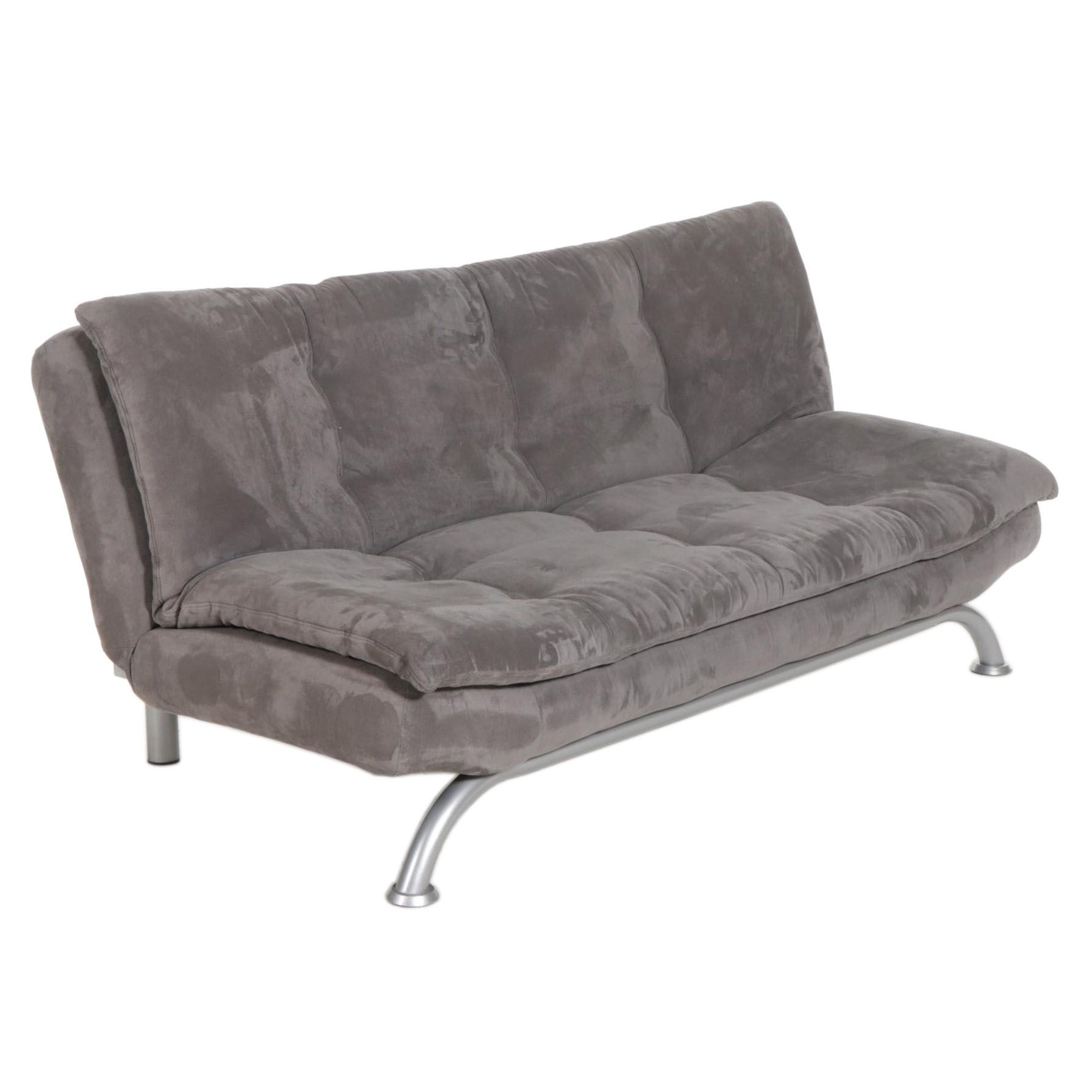 Contemporary Convertible Sofa Bed on Chromed Metal Frame