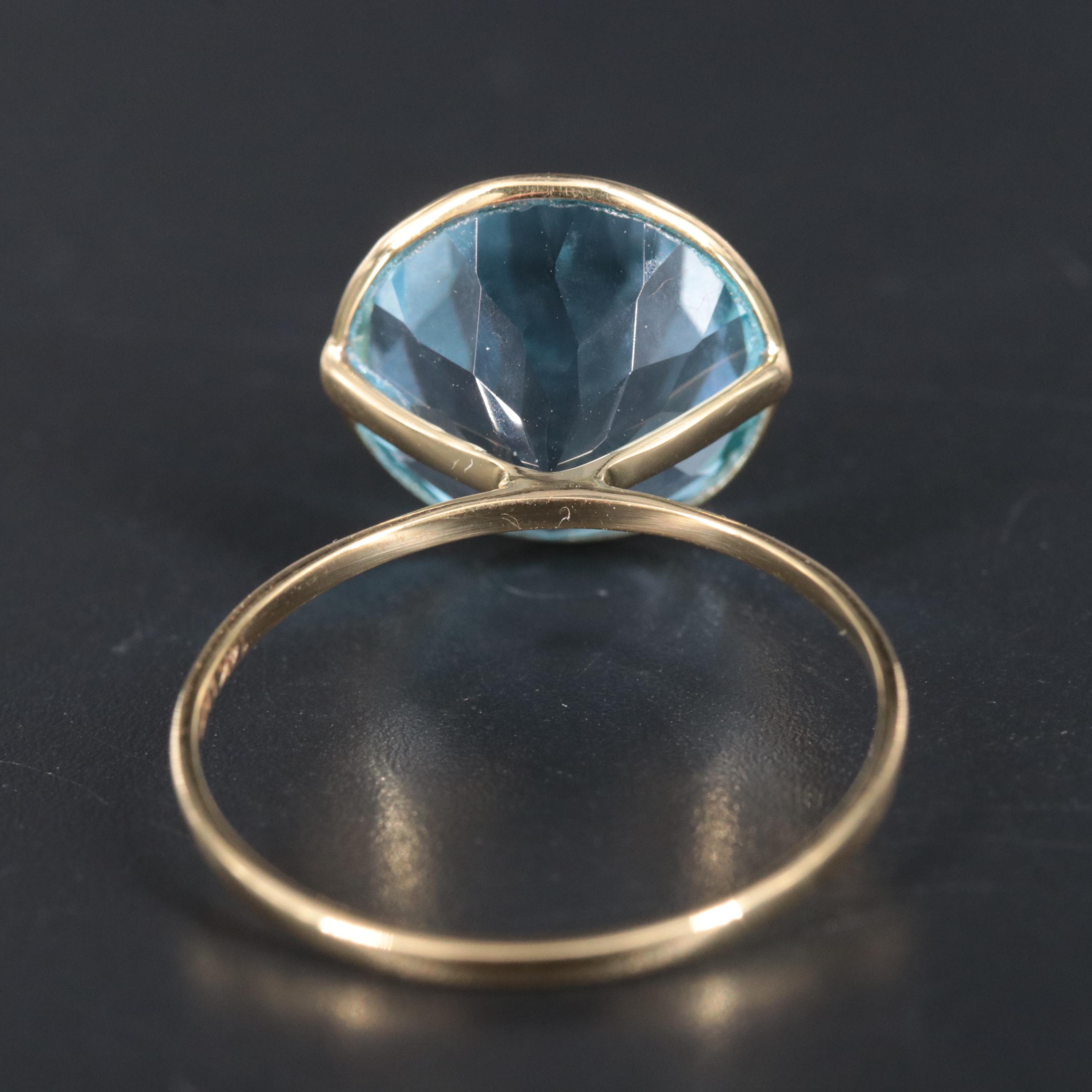14K Blue Topaz Ring