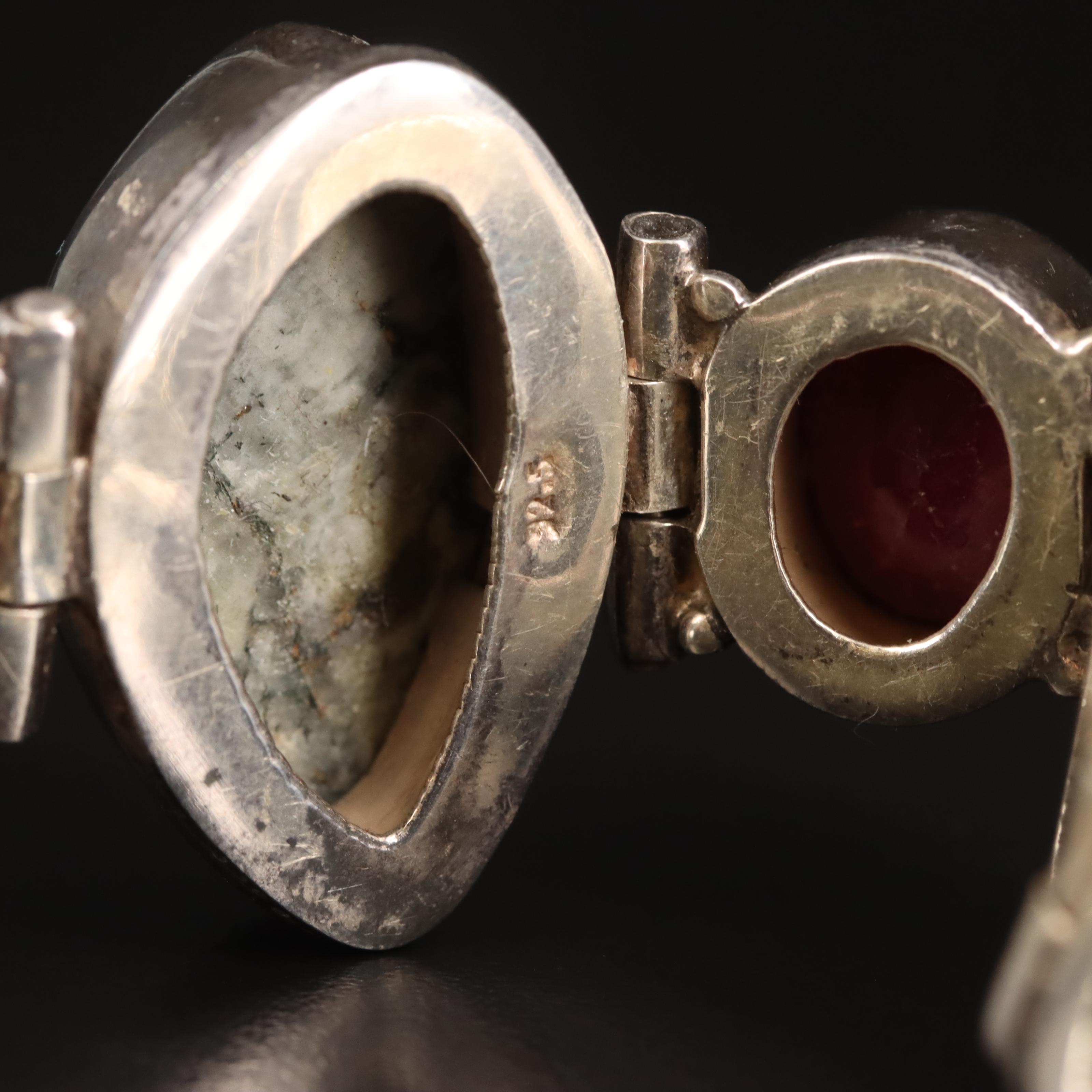 Sterling Tourmaline and Corundum Bracelet