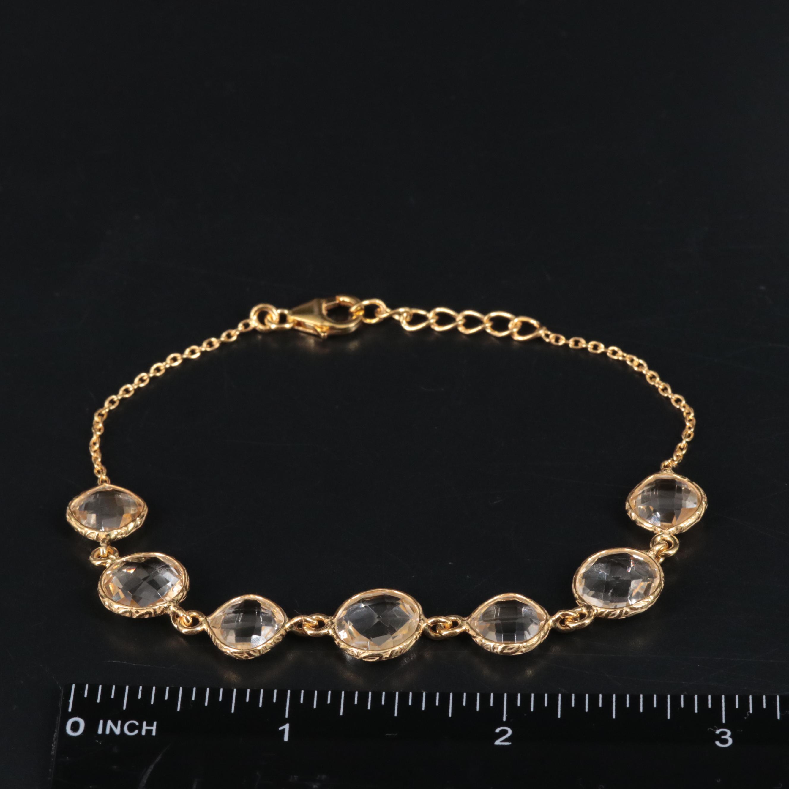 Sterling Silver Gemstone Clasp Bracelet