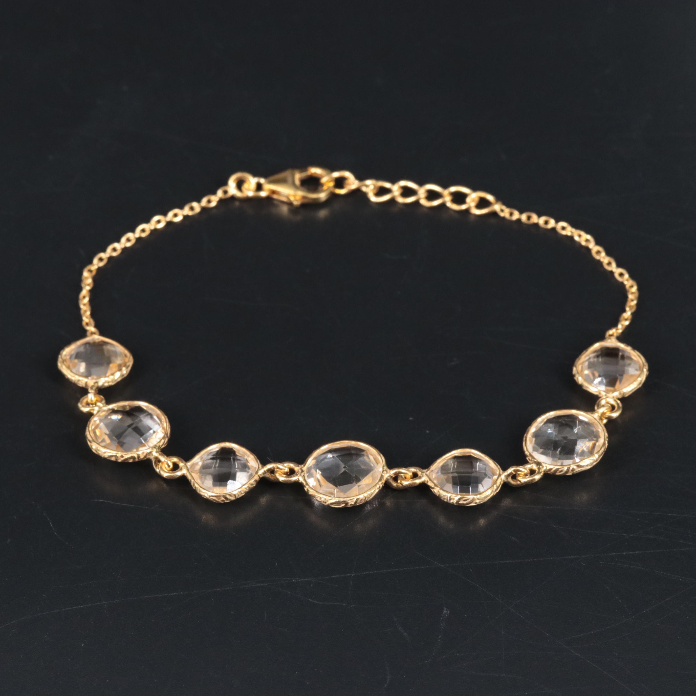 Sterling Silver Gemstone Clasp Bracelet