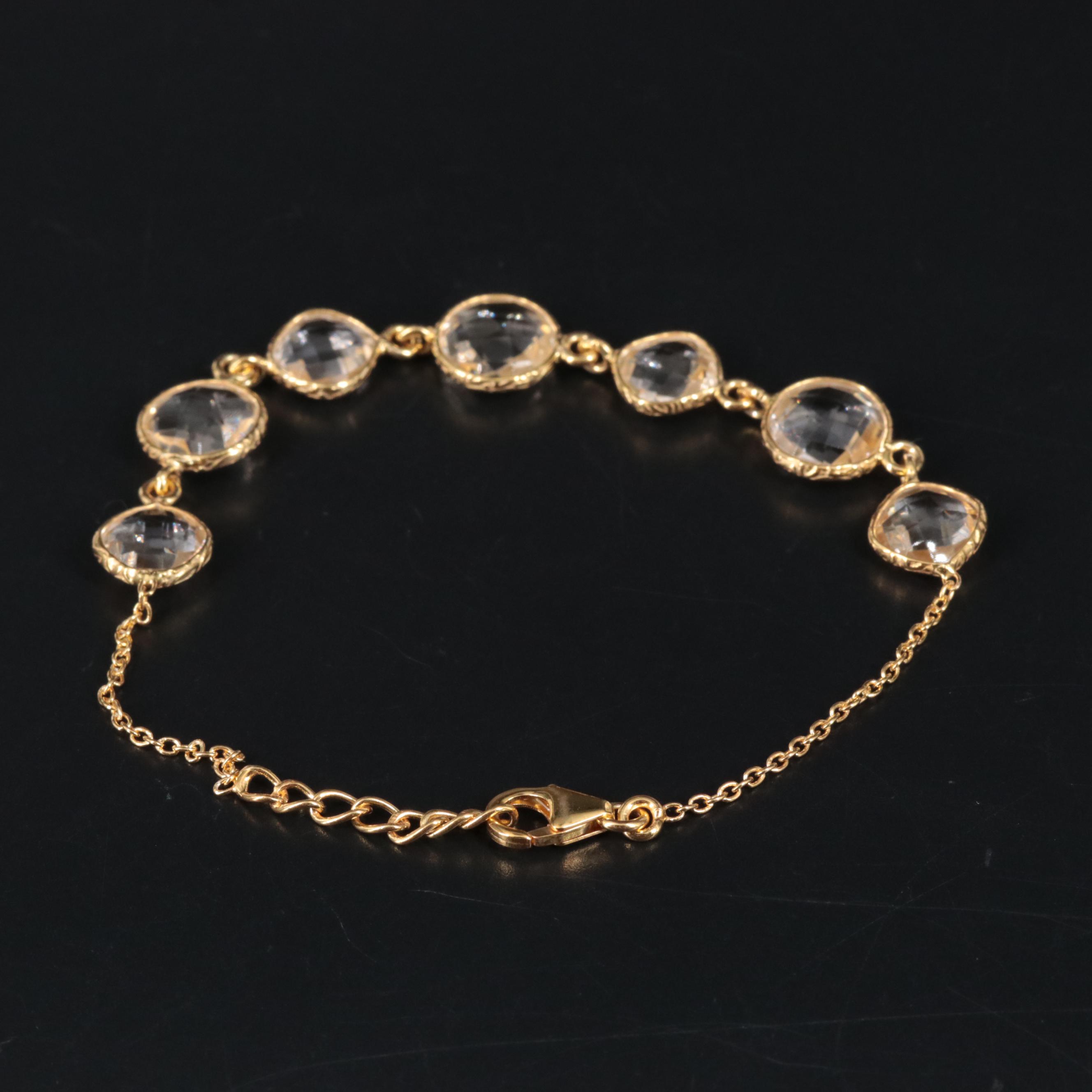 Sterling Silver Gemstone Clasp Bracelet