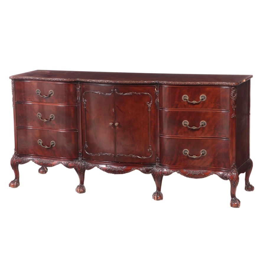 Romweber Chippendale Style Hand-Carved Mahogany Buffet, Early 20th Century