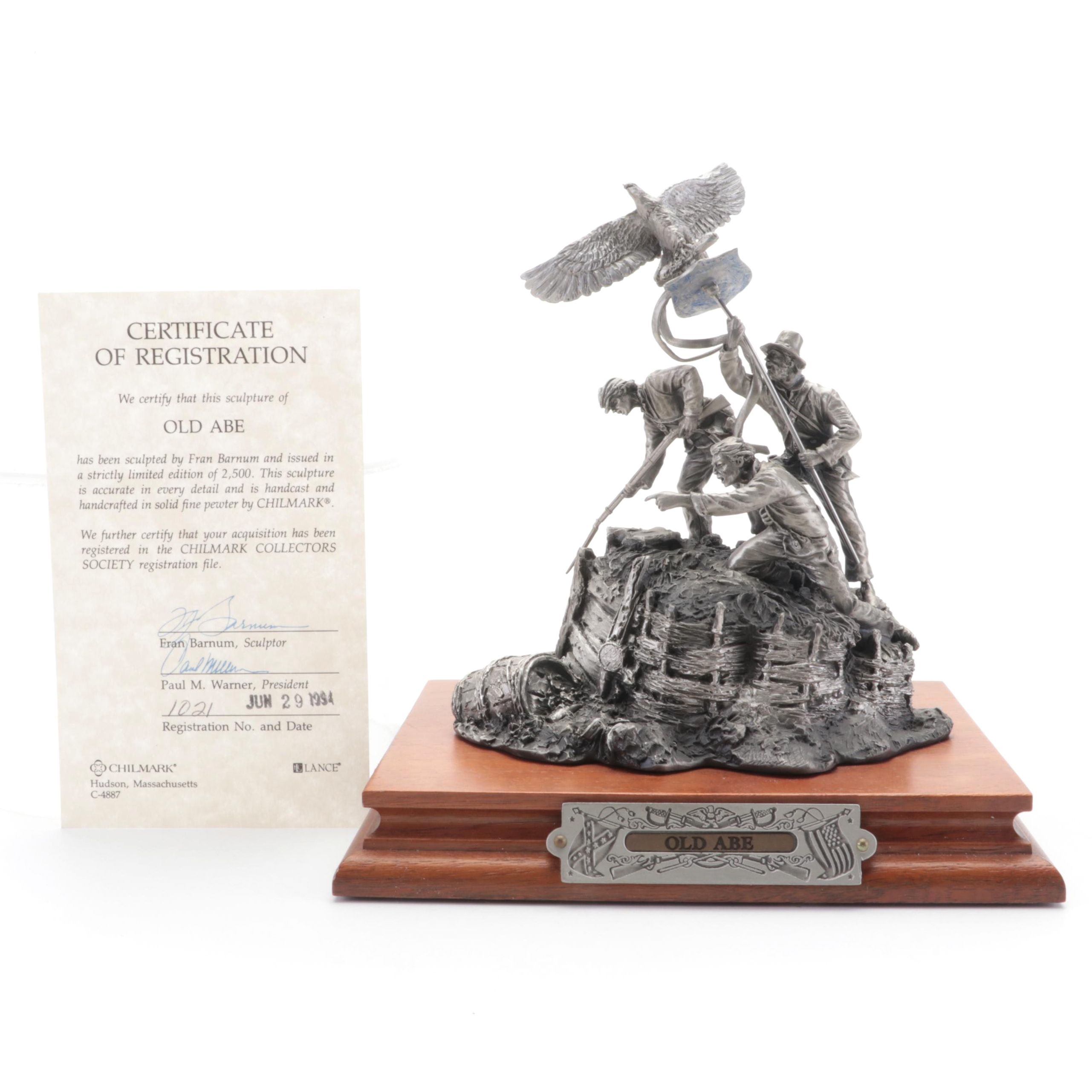 Francis J. Barnum for Chilmark "Old Abe" Pewter Sculpture 1994
