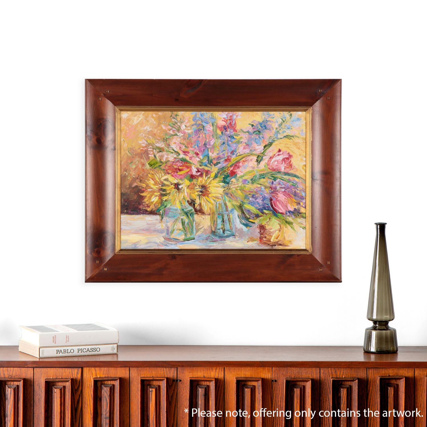 Karen Rolfes Impasto Oil Painting of Floral Still Life, Late 20th Century