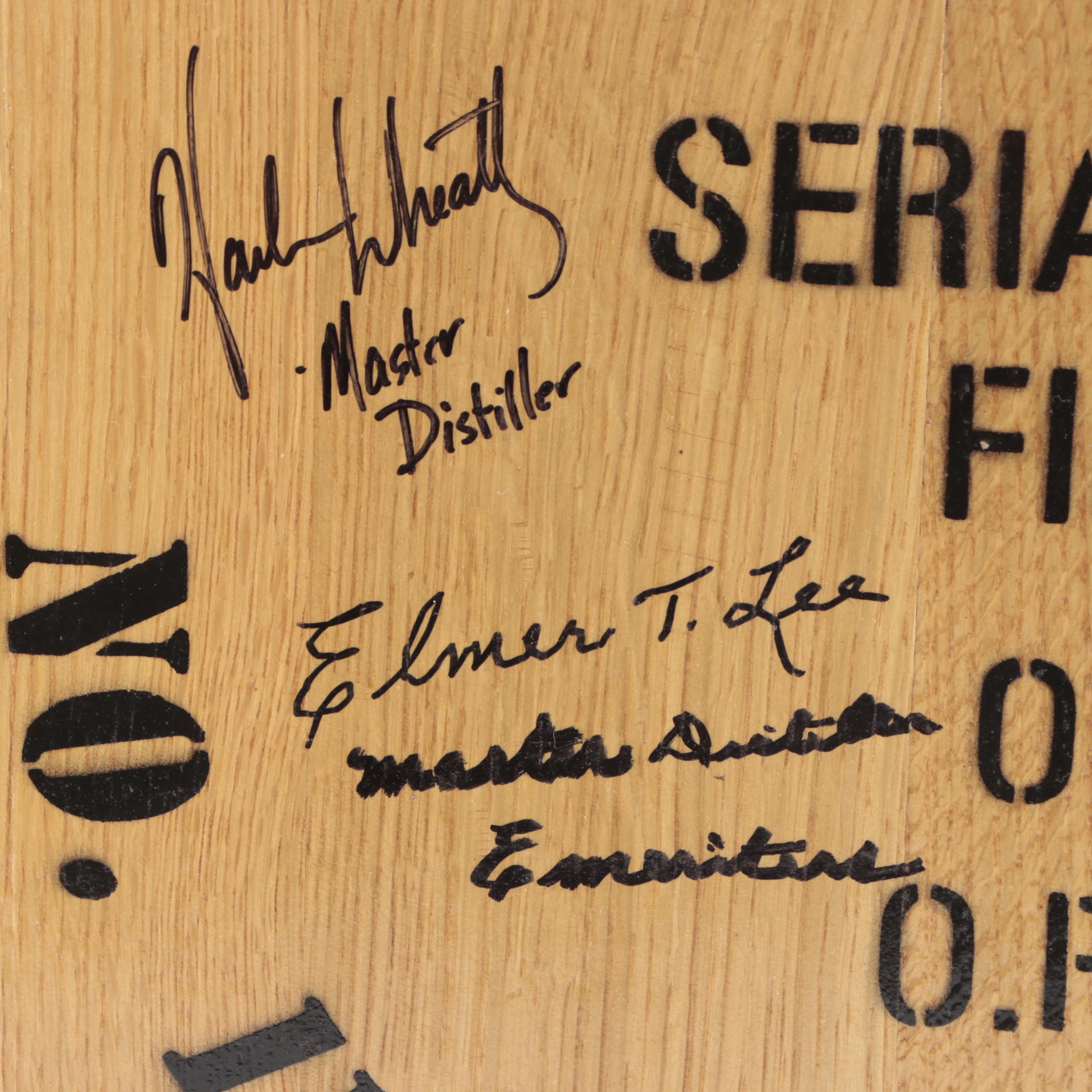 Buffalo Trace Distillery Whiskey Barrel Top Signed by Master Distiller, Others