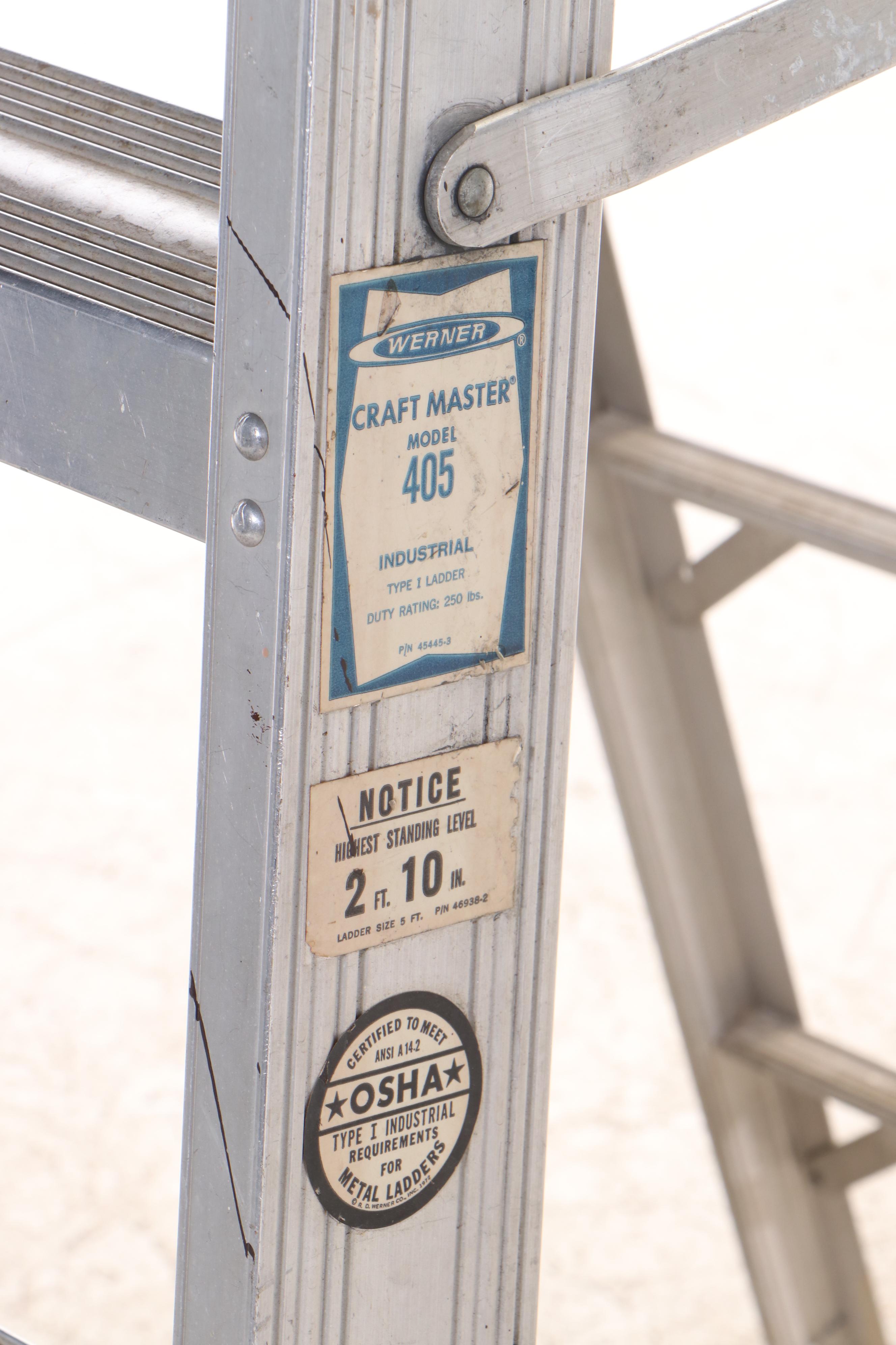 Louisville Ladder Co, Werner Craft Master Aluminum and Fiberglass Step Ladders