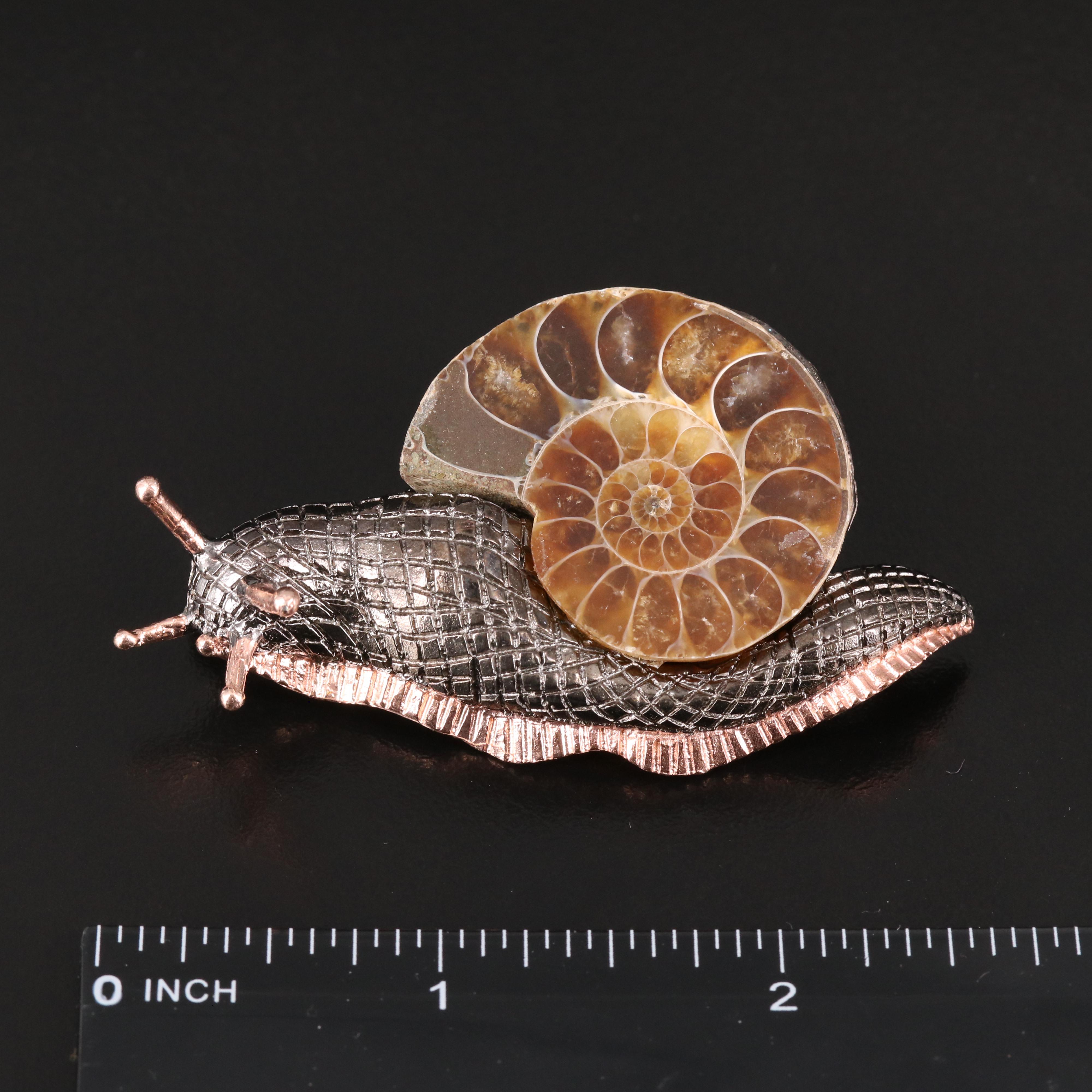 Sterling Ammonite Snail Brooch