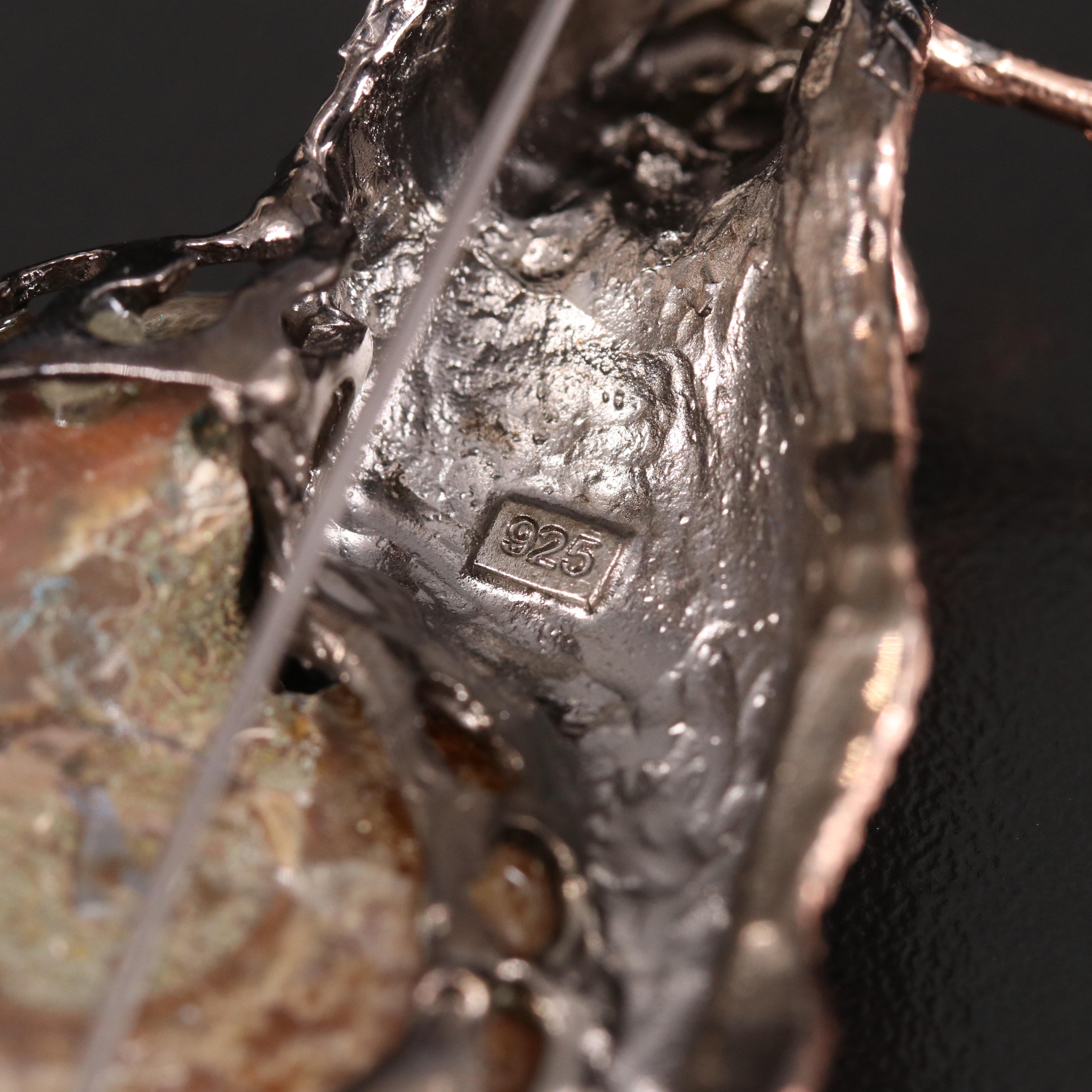 Sterling Ammonite Snail Brooch