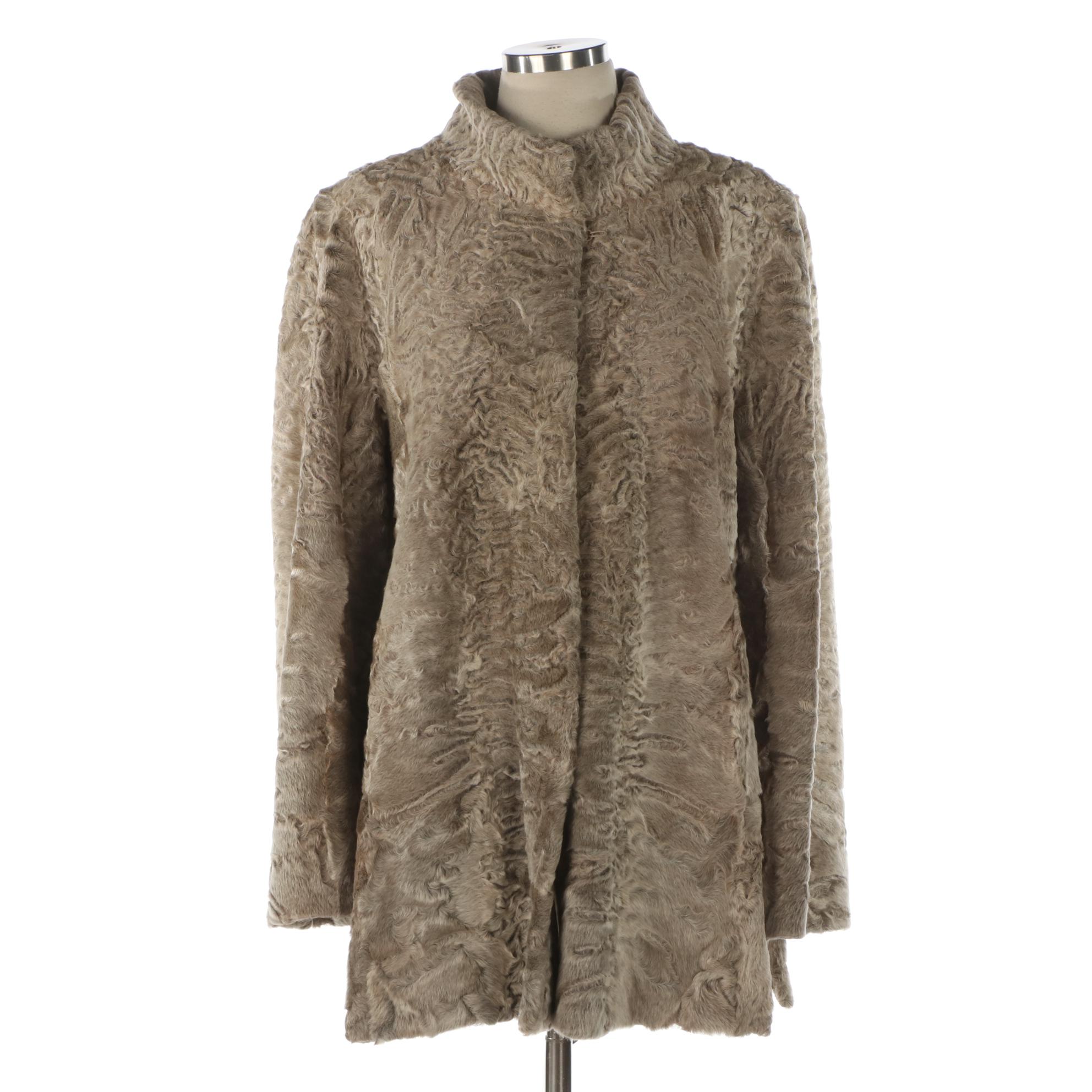 Light Brown Karakul Persian Lamb Fur Jacket by Saks Fifth Avenue