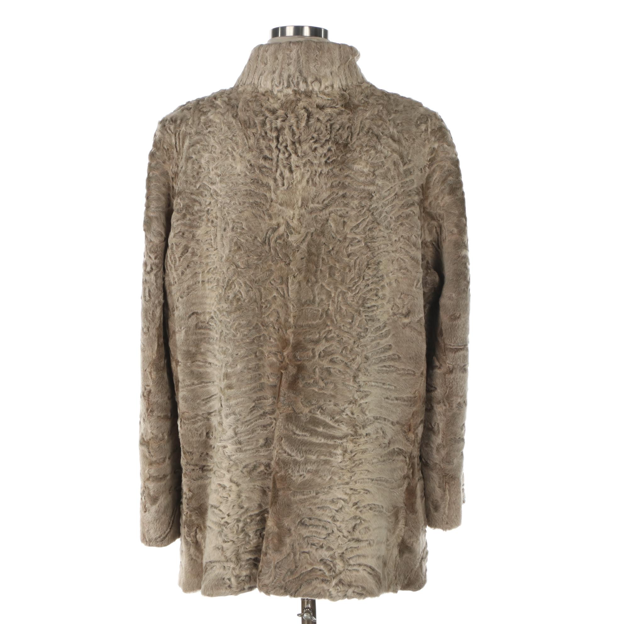Light Brown Karakul Persian Lamb Fur Jacket by Saks Fifth Avenue