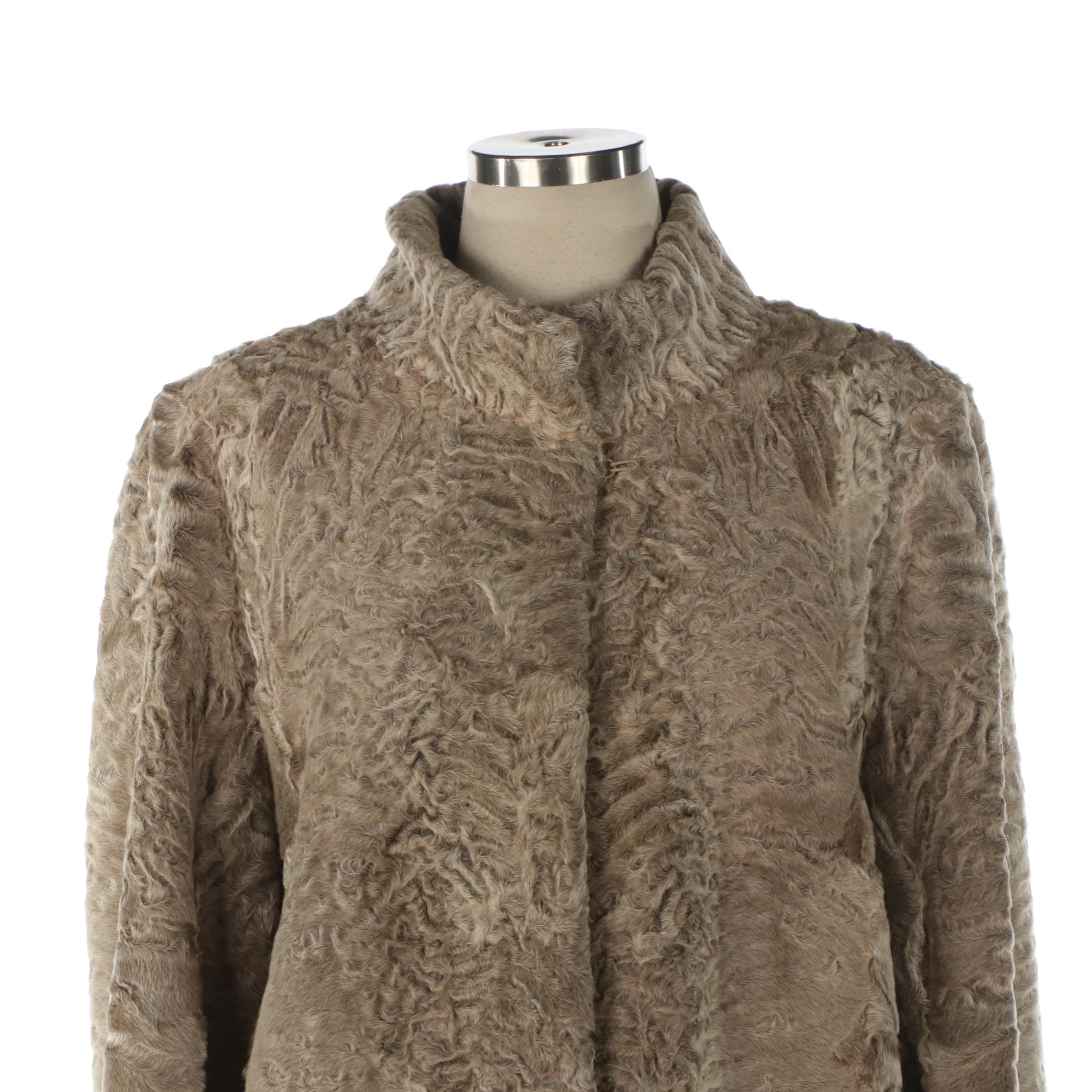Light Brown Karakul Persian Lamb Fur Jacket by Saks Fifth Avenue