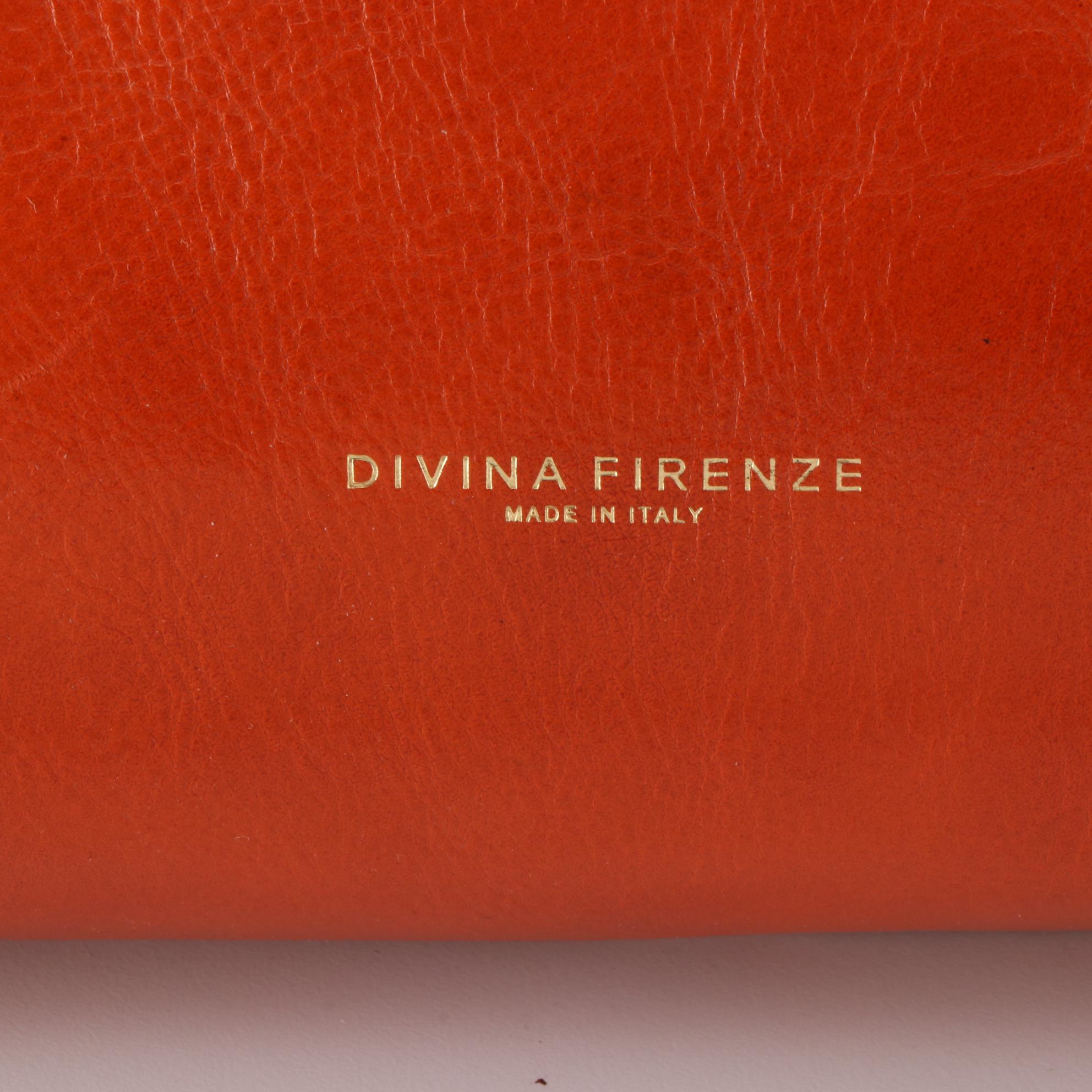 Divina Firenze Shoulder Bag in Orange Leather