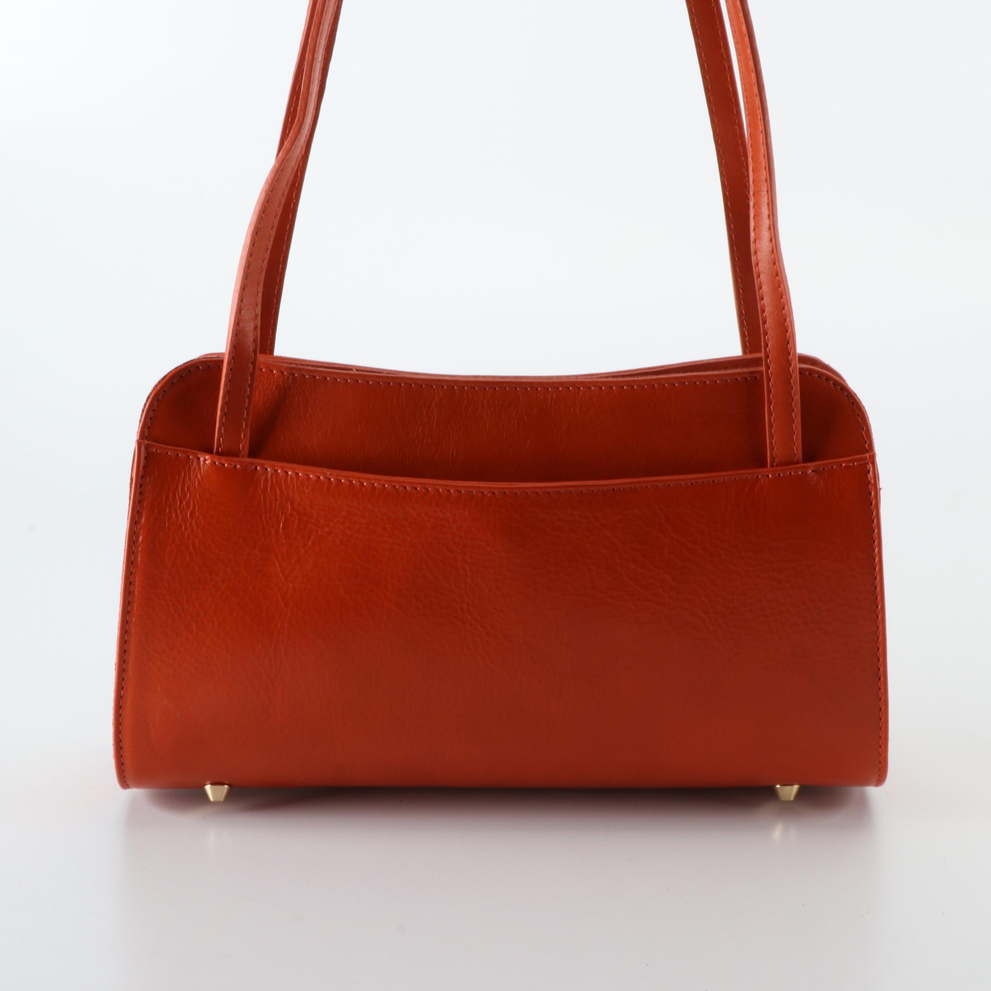 Divina Firenze Shoulder Bag in Orange Leather